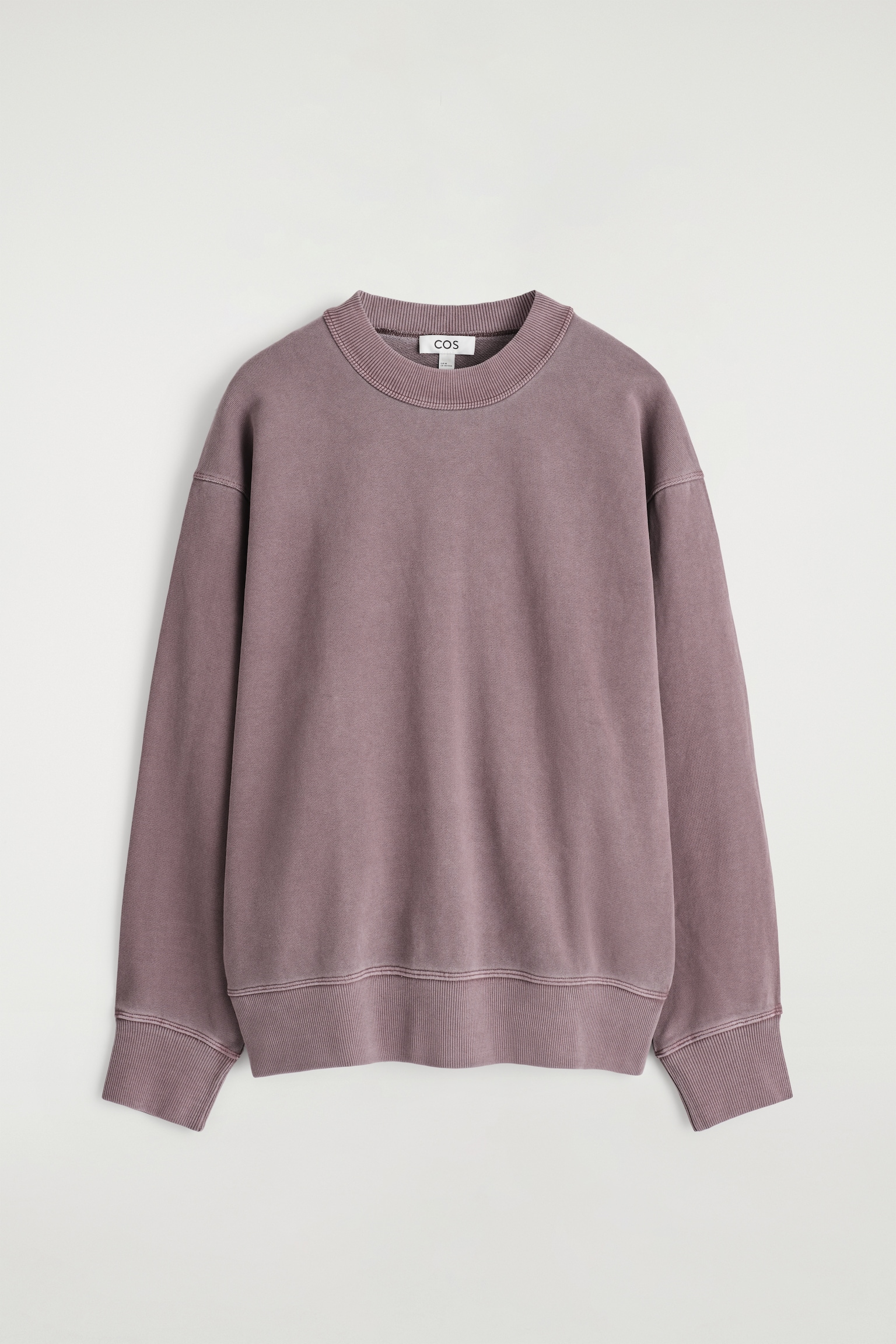 LOCKERES SWEATSHIRT AUS VORGEWASCHENER BAUMWOLLE - VERWASCHENES BURGUNDERROT/Navyblau - 2