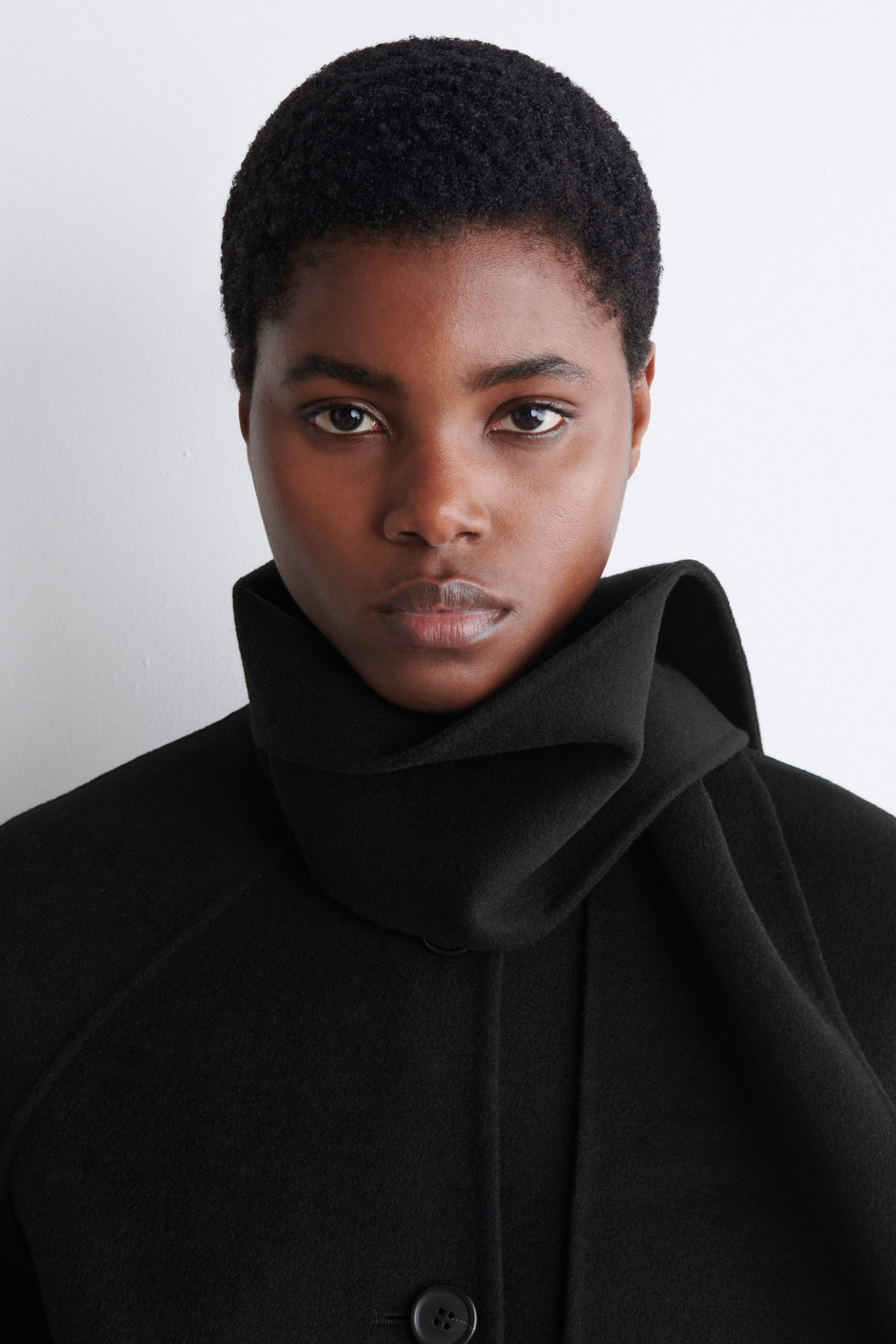 DOUBLE-FACED WOOL SCARF JACKET - BLACK | COS