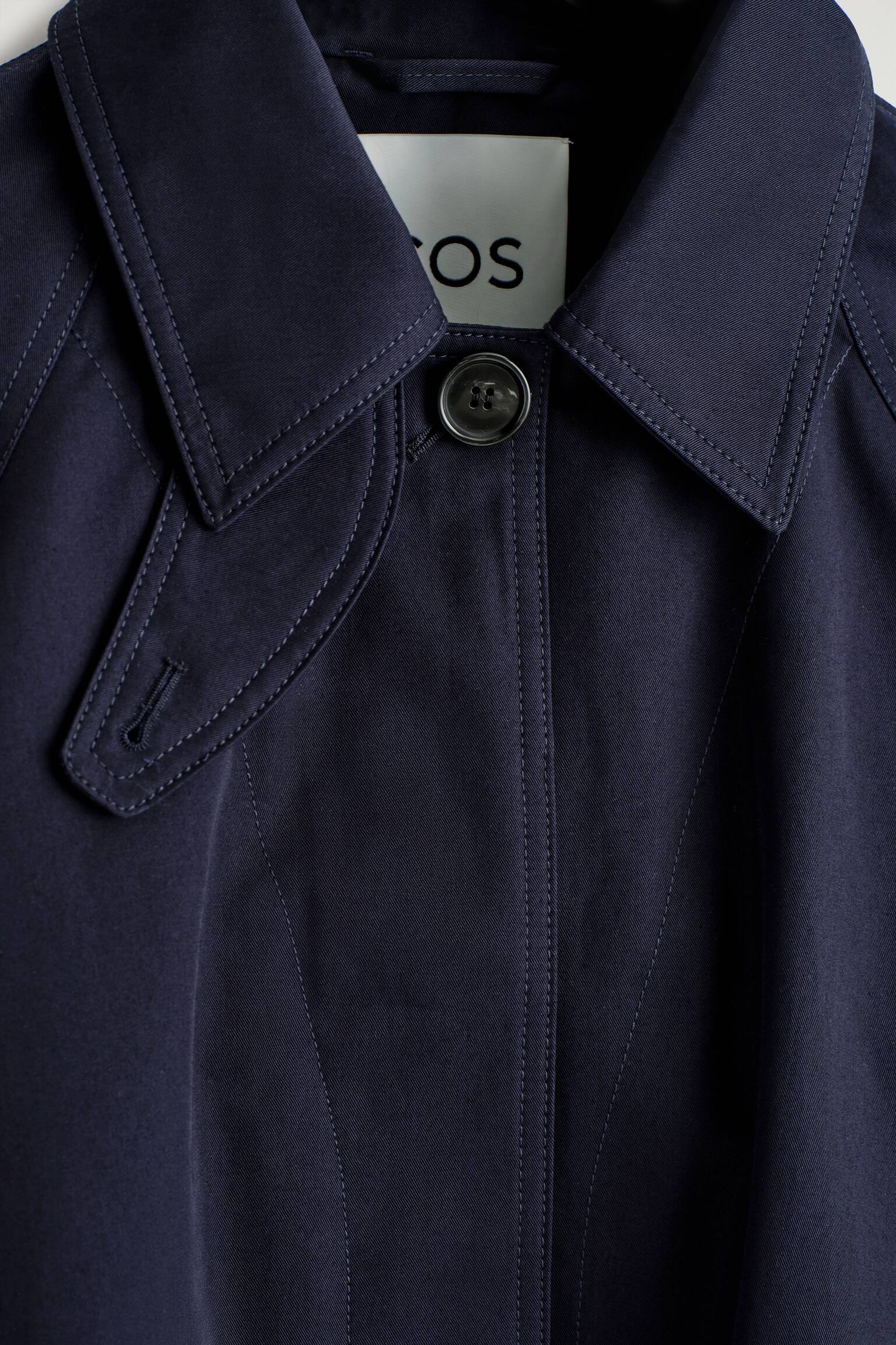 Casaco evasê em sarja de algodão - AZUL-MARINHO/Caqui - 7