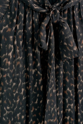 LEOPARD-PRINT FLUID SCARF-DETAIL DRESS — BROWN / LEOPARD PRINT 6