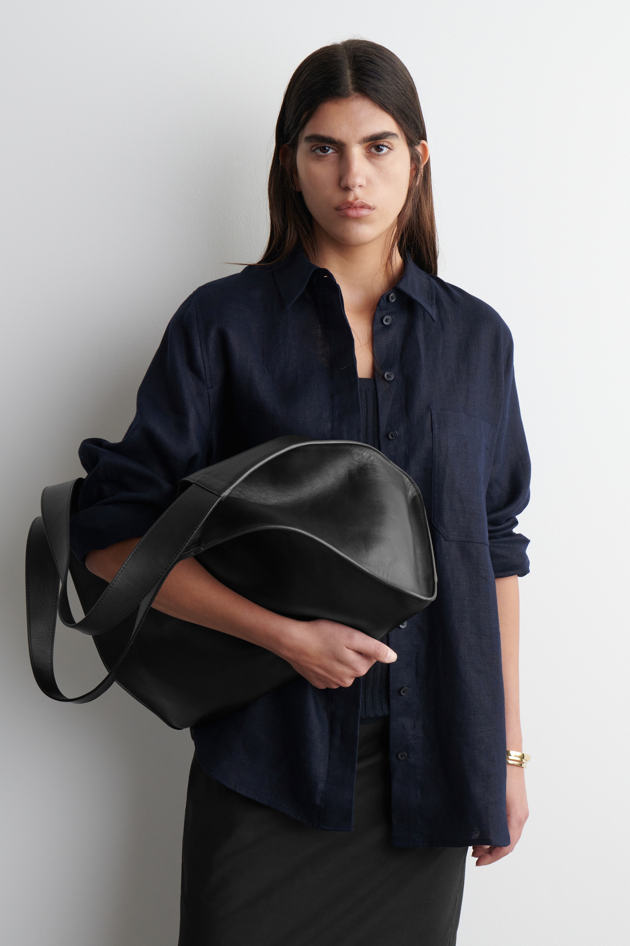 Größeres Bild anzeigen: OVERSIZED-HEMD AUS LEINEN - NAVYBLAU - Ladies | H&M AT 1