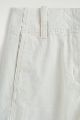 DENIM BARREL-LEG PANTS — WHITE 5