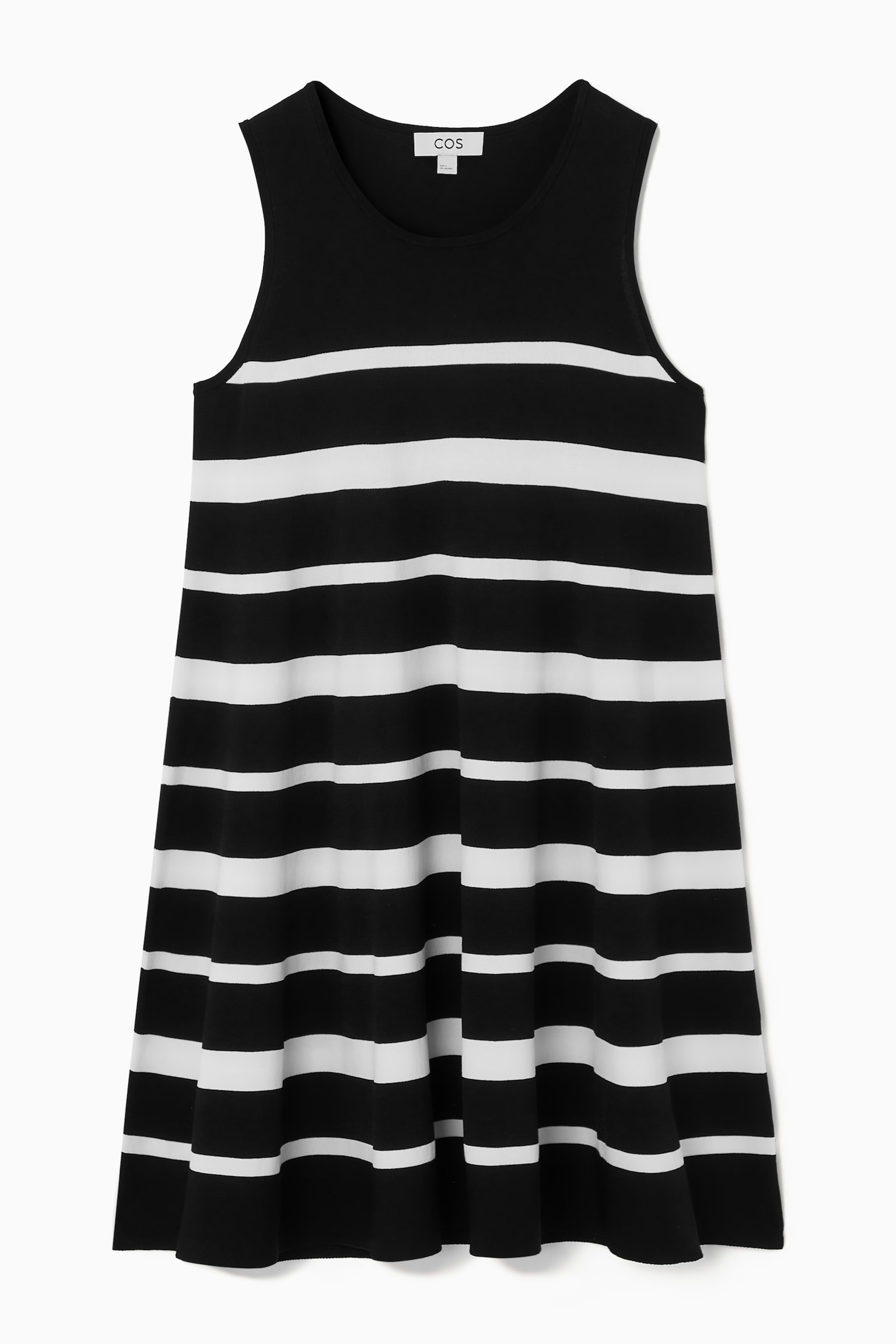KNITTED MINI DRESS - BLACK/WHITE
