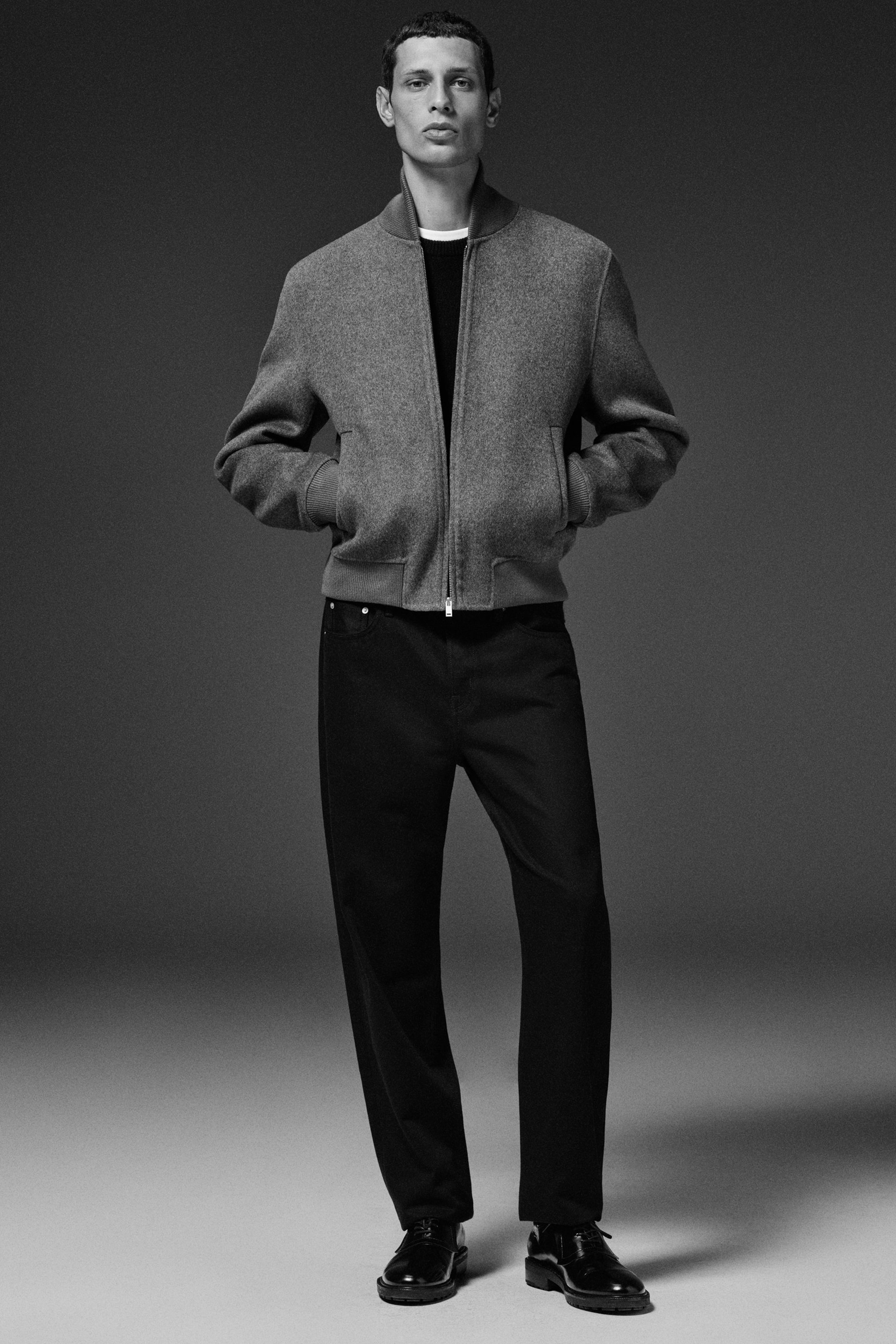 SPLIT WOOL BOMBER JACKET