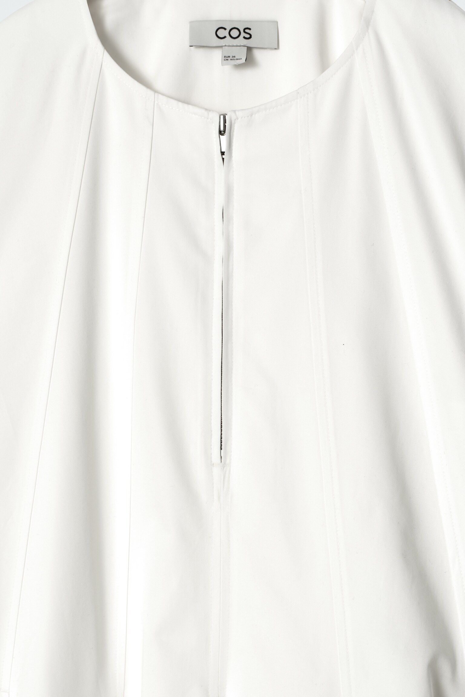 ROBE COURTE PLISSÉE ET ZIPPÉE EN COTON - BLANC/BRUN FONCÉ/BRUN - 7