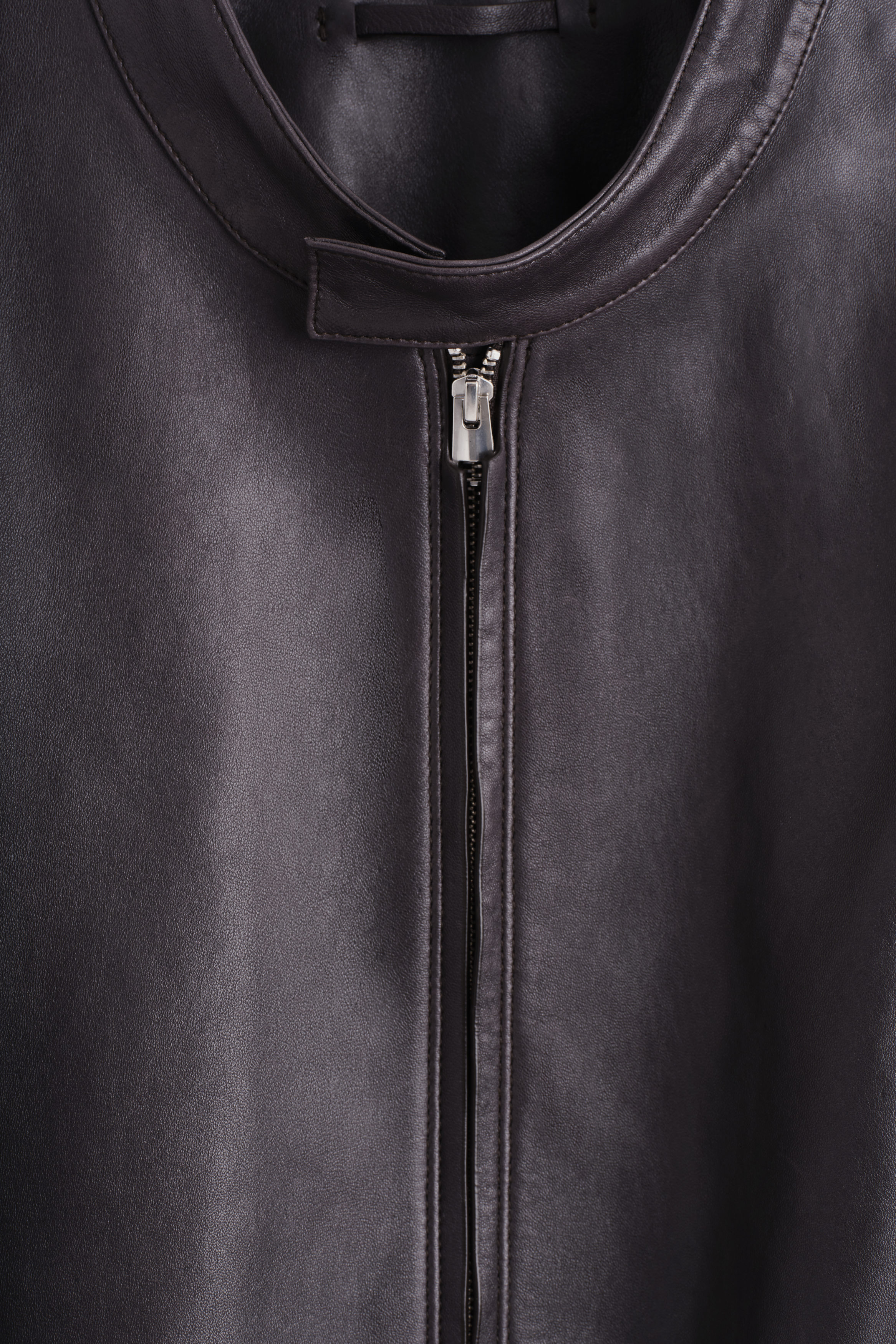 DETACHABLE SHEARLING-COLLAR LEATHER JACKET - ESPRESSO | COS AU