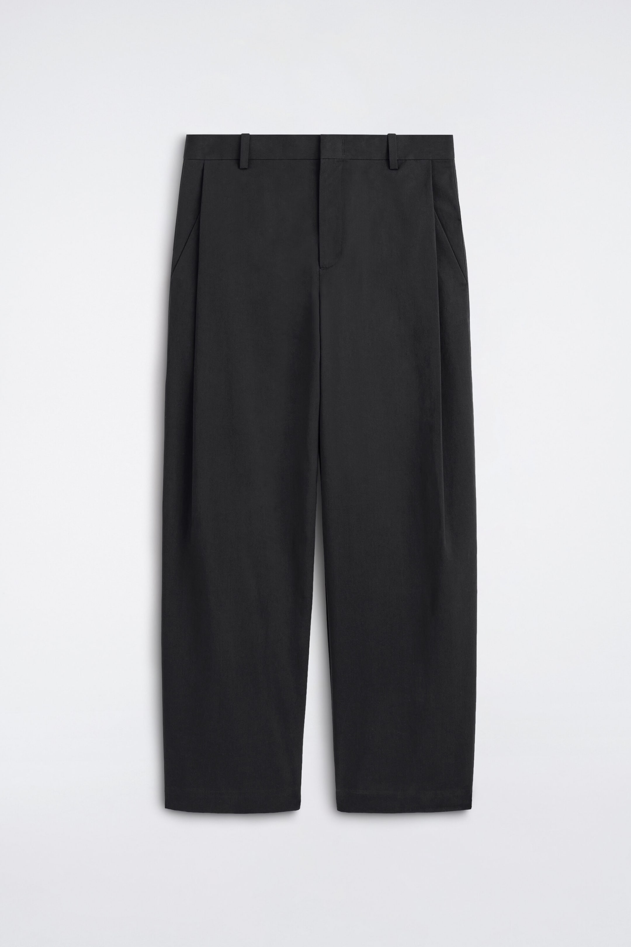 WIDE-LEG PLEATED COTTON PANTS