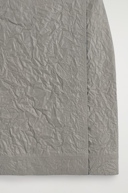 TEXTURED-LEATHER WRAP SKIRT — DOVE GRAY 5