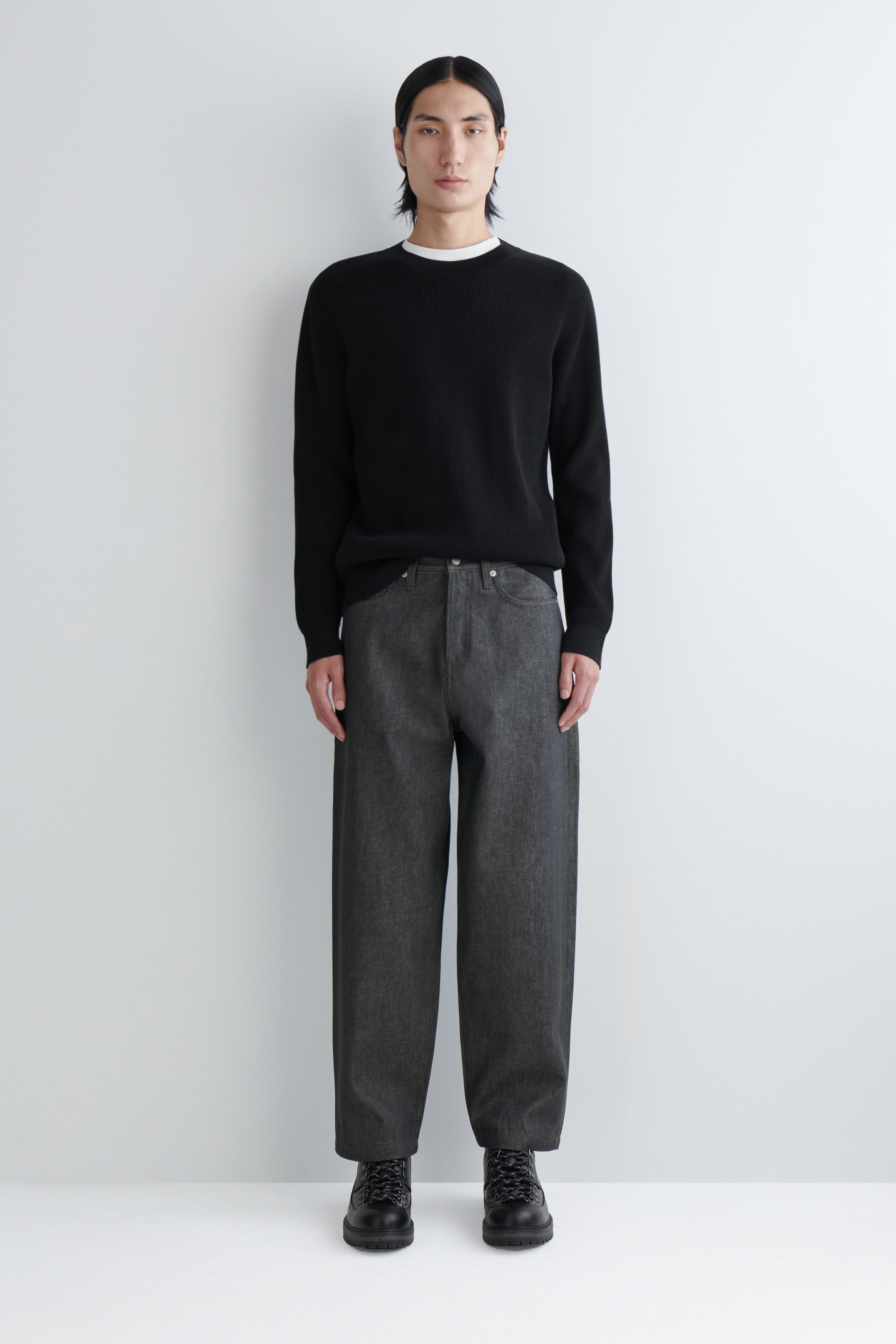 3*7様 renoma HIGH GAUGE CREW NECK KNIT 黒 HALF CARDIGAN KNIT PUFF SLV HIGH NECK PO – THE SHOP YOHJI