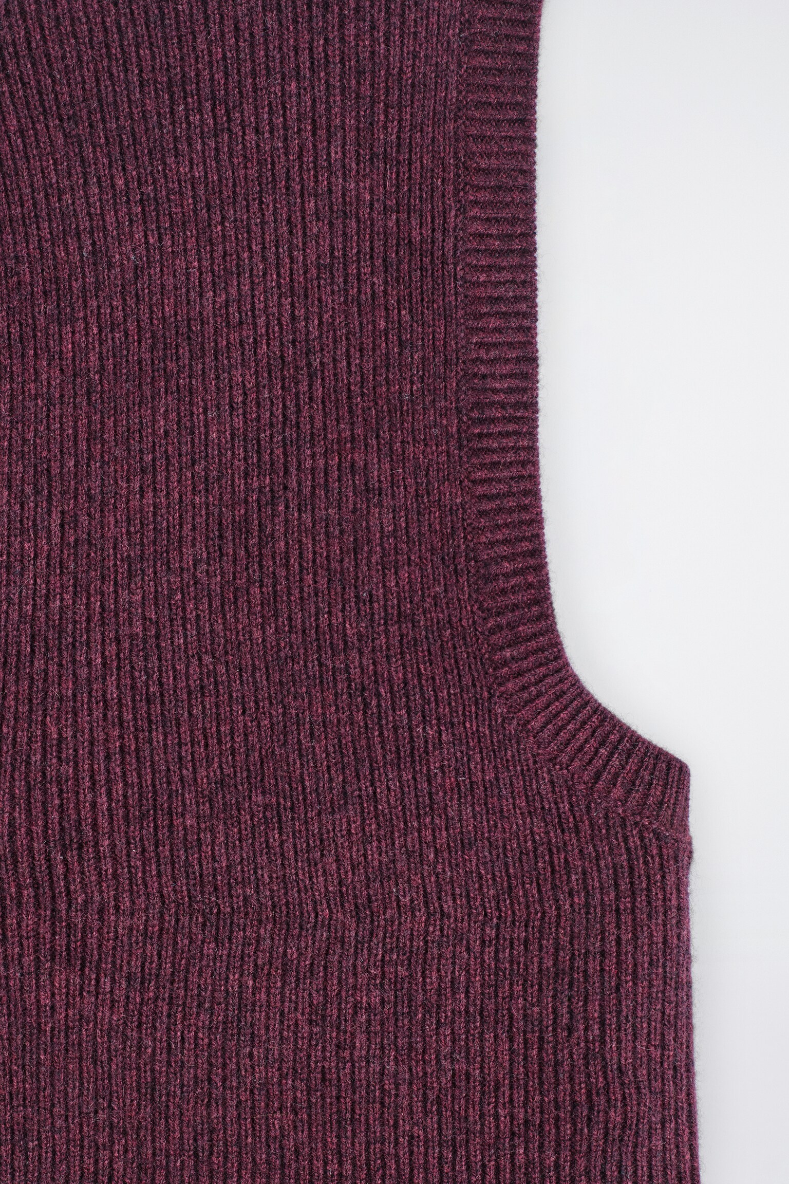RIBBED WOOL-CASHMERE BALACLAVA - BORDEAUX MÉLANGE/BLACK - 4