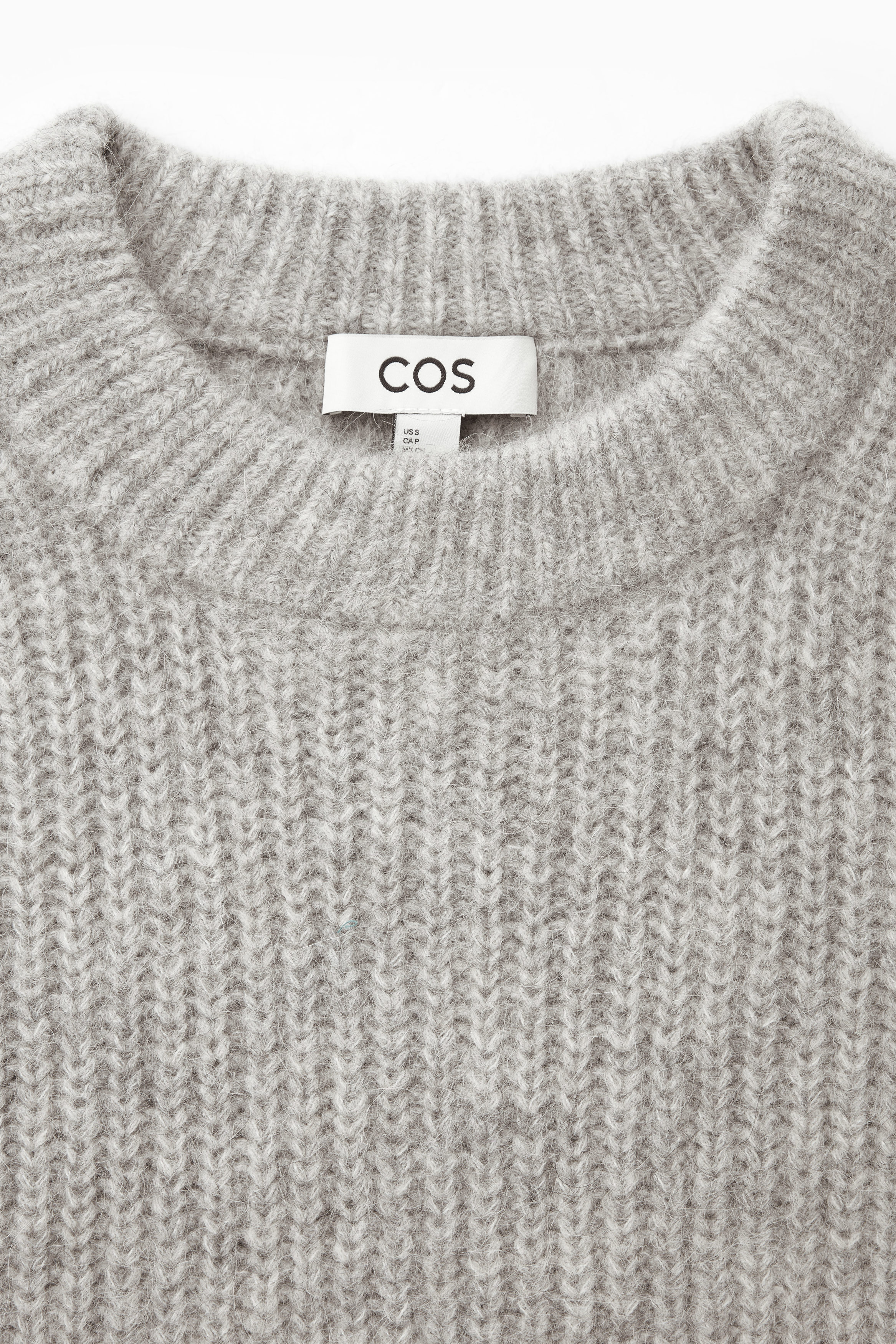 CROPPED ALPACA AND WOOL-BLEND SWEATER - LIGHT GRAY MÉLANGE | COS US