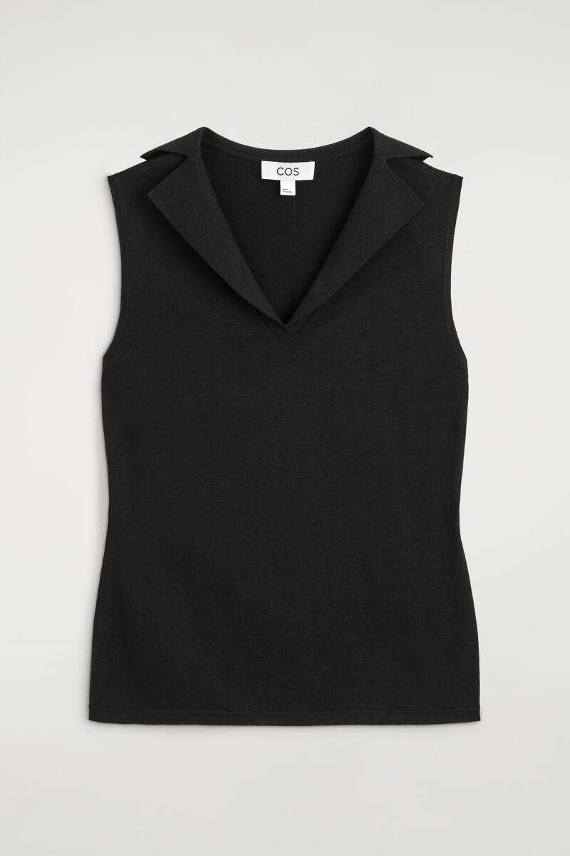 Sailor-Collar Knitted Cotton-Silk Top