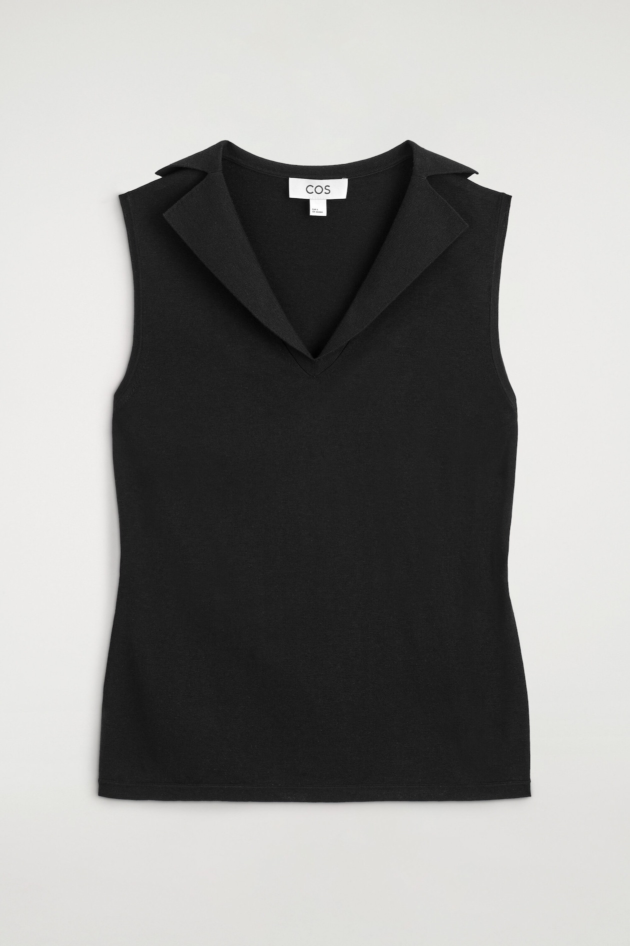 SAILOR-COLLAR KNITTED COTTON-SILK TOP — BLACK