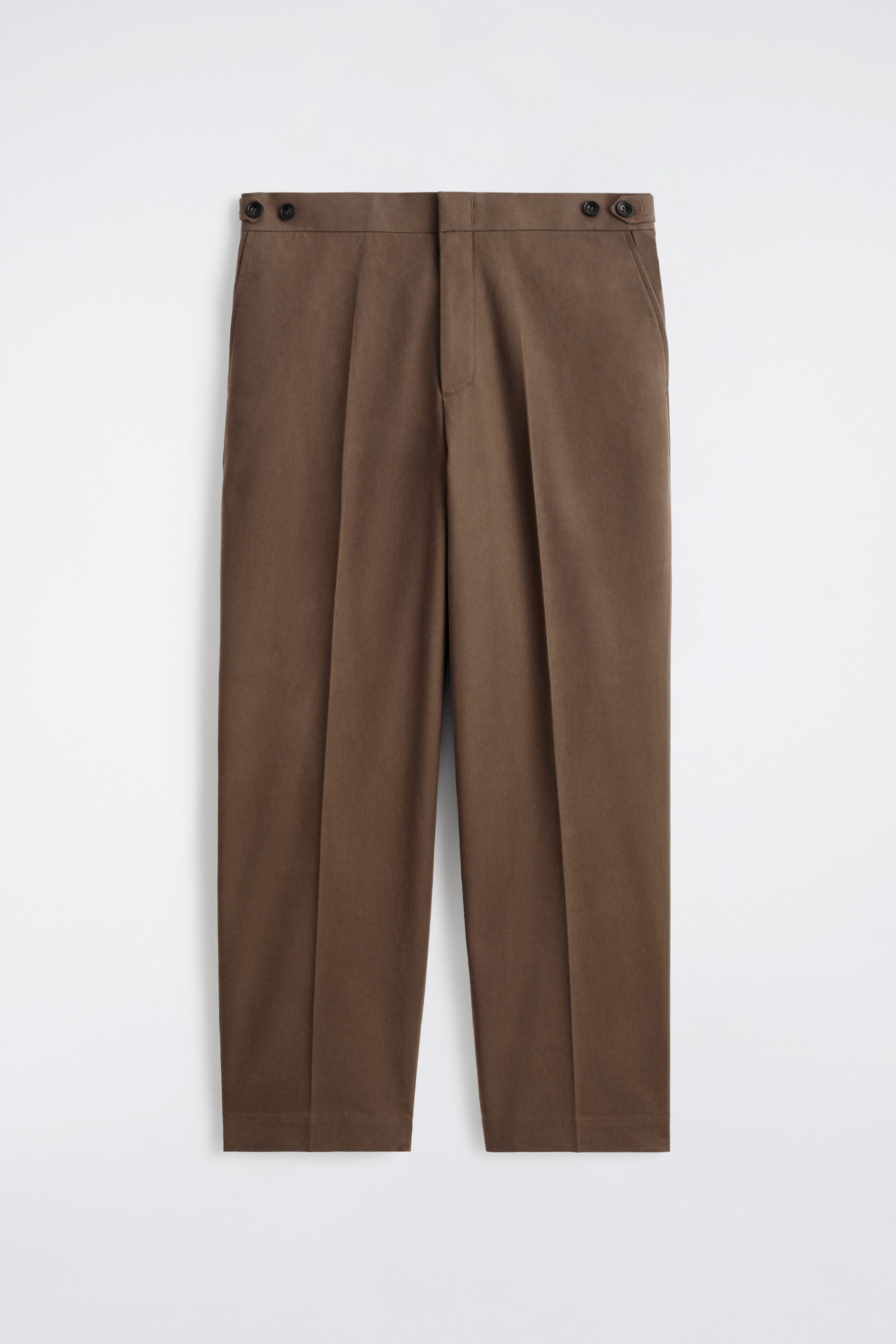 N.M. Oxford w/耳 straight pants - Brown N.M. Oxford w/ Ear Straight Pants - Brown