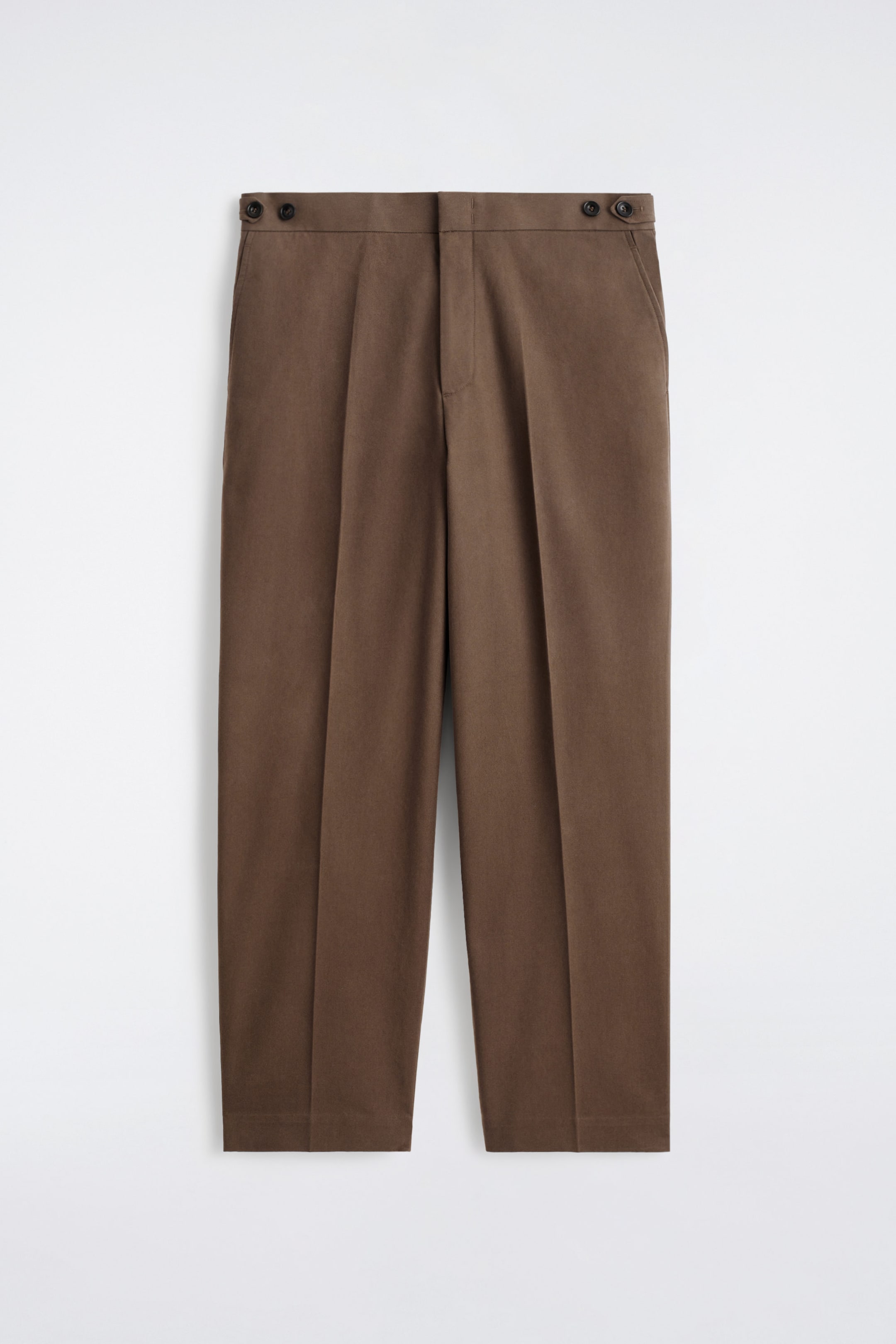 COTTON CROPPED STRAIGHT-LEG TROUSERS