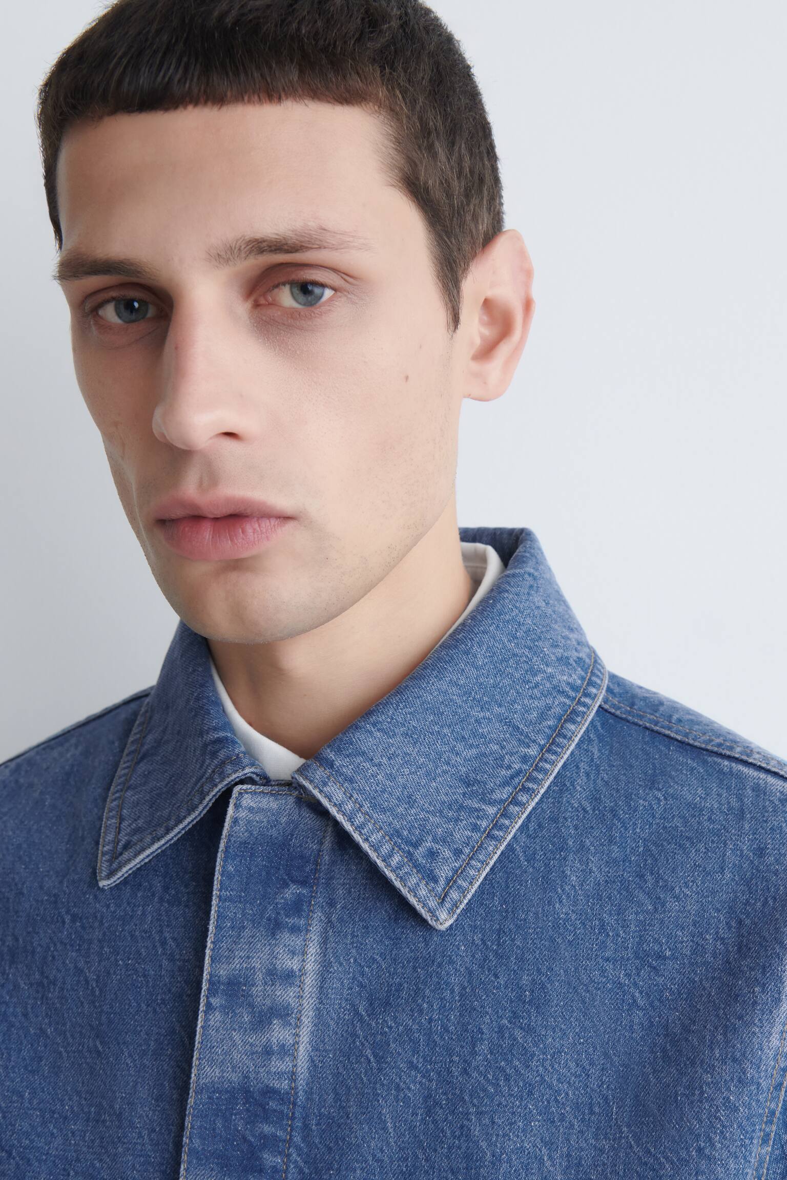 MINIMAL DENIM JACKET - BLUE - 5