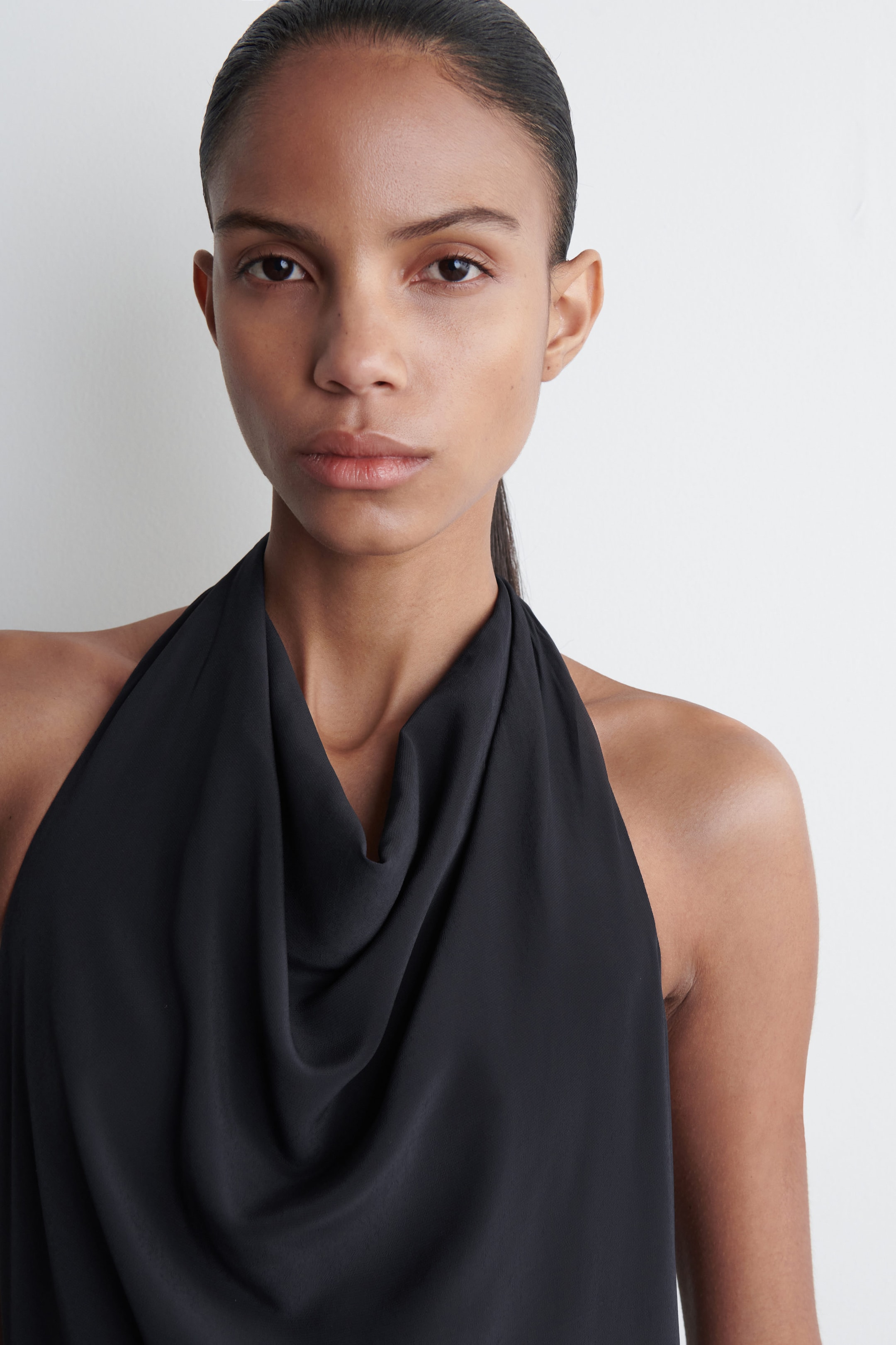 COWLNECK MAXI DRESS