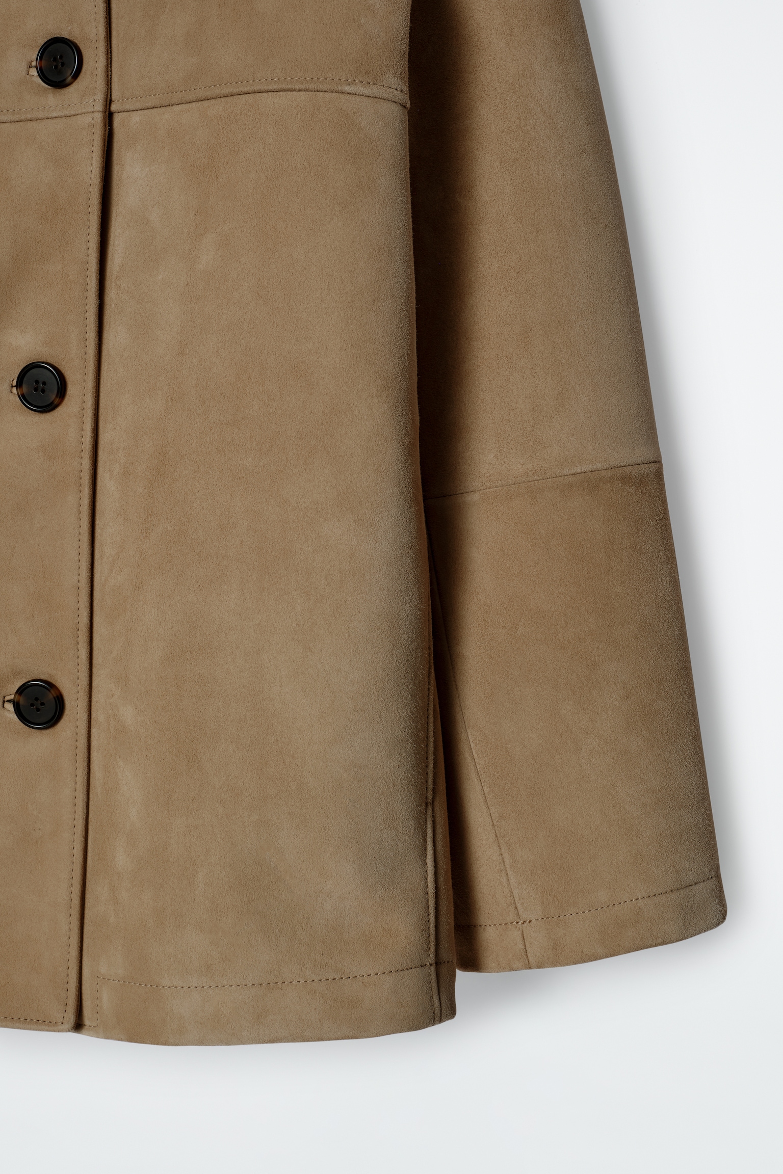 VESTE À COL EN DAIM - SABLE - 3