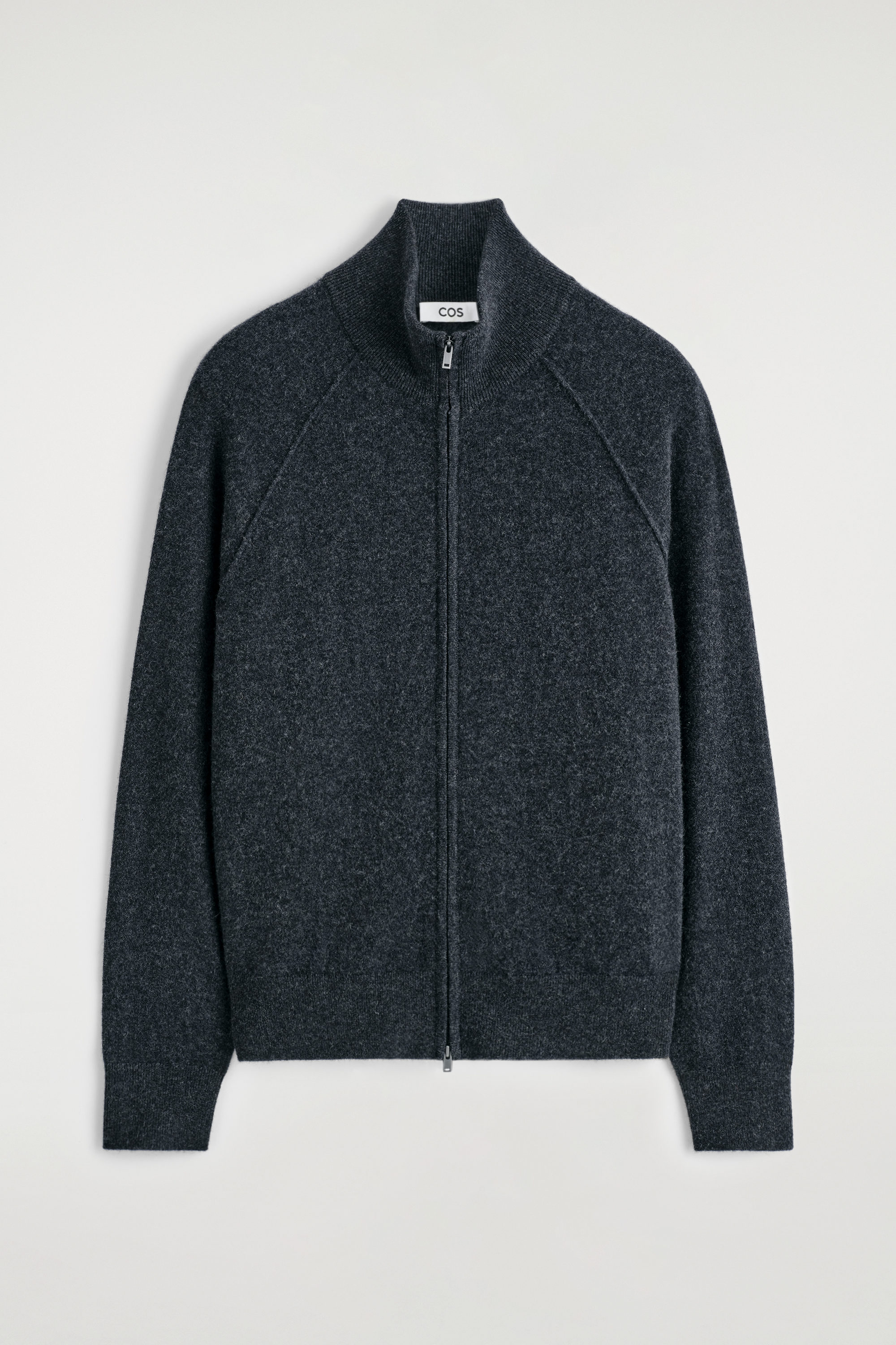 CONTRAST-STRIPE KNITTED TRACK JACKET - NAVY / IVORY | COS