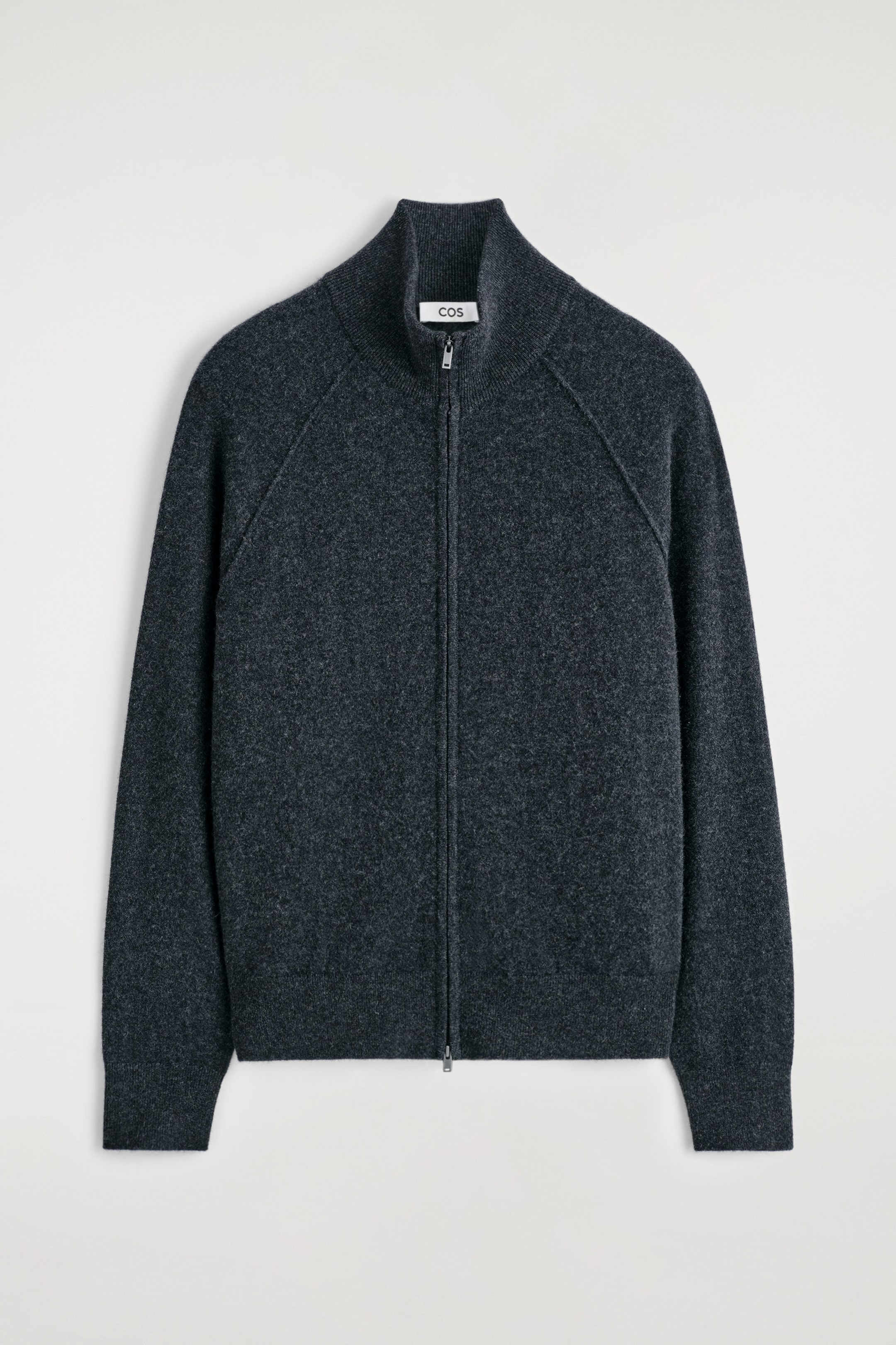 CASHMERE FUNNEL-NECK ZIP-UP CARDIGAN