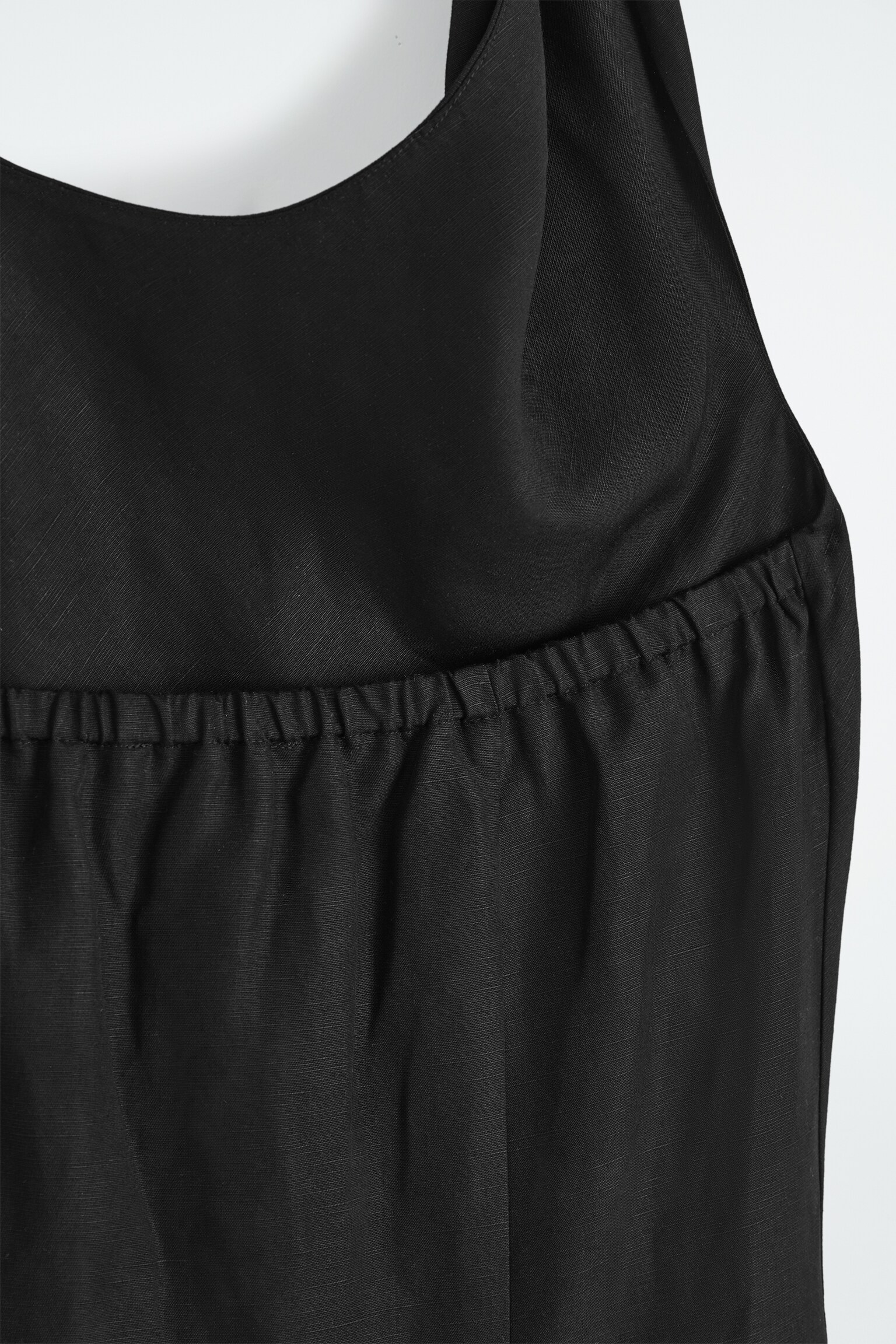 VESTIDO CON CUELLO HALTER EN MEZCLA DE LINO - NEGRO/AMARILLO MANTEQUILLA - 6