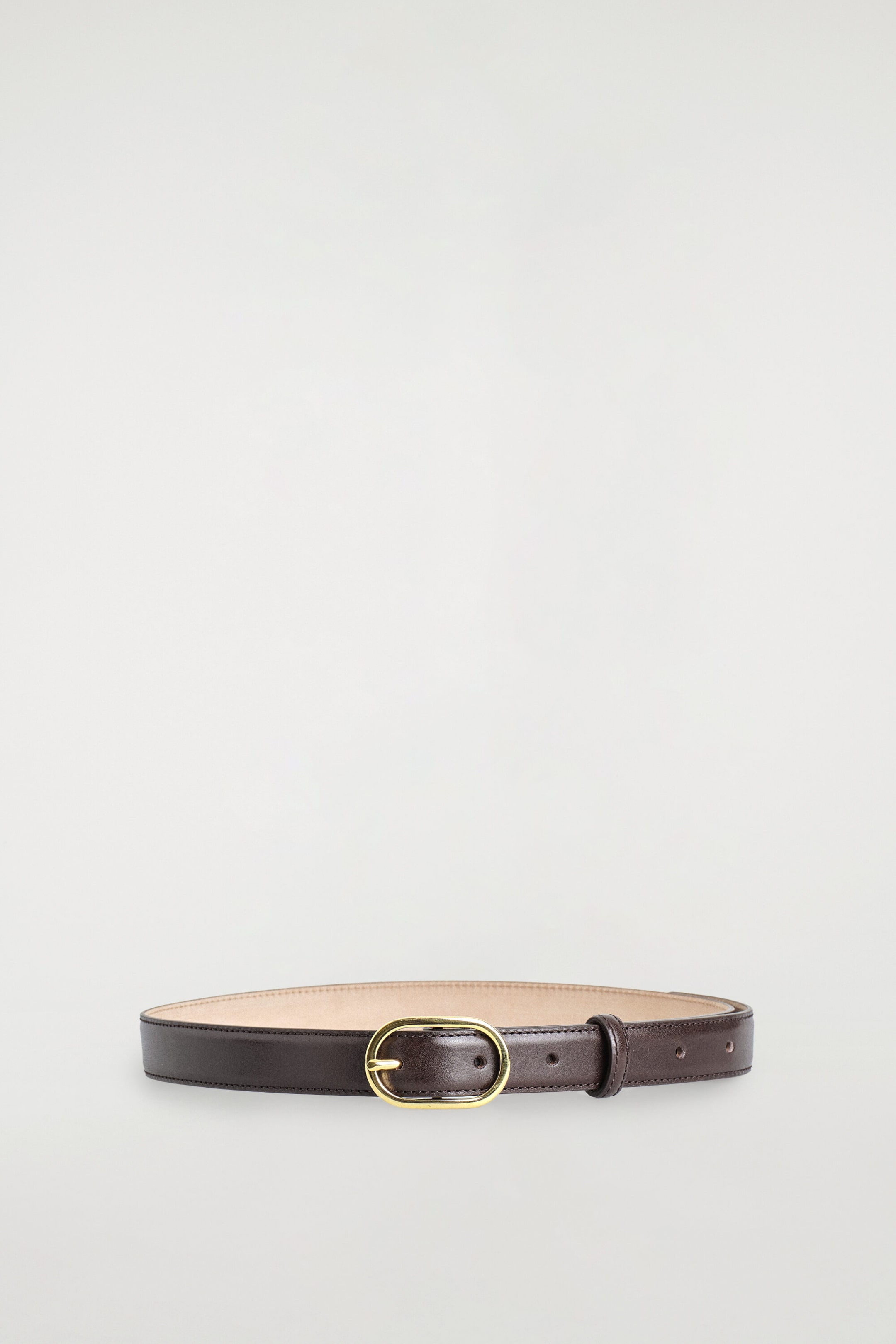 OVAL-BUCKLE LEATHER BELT