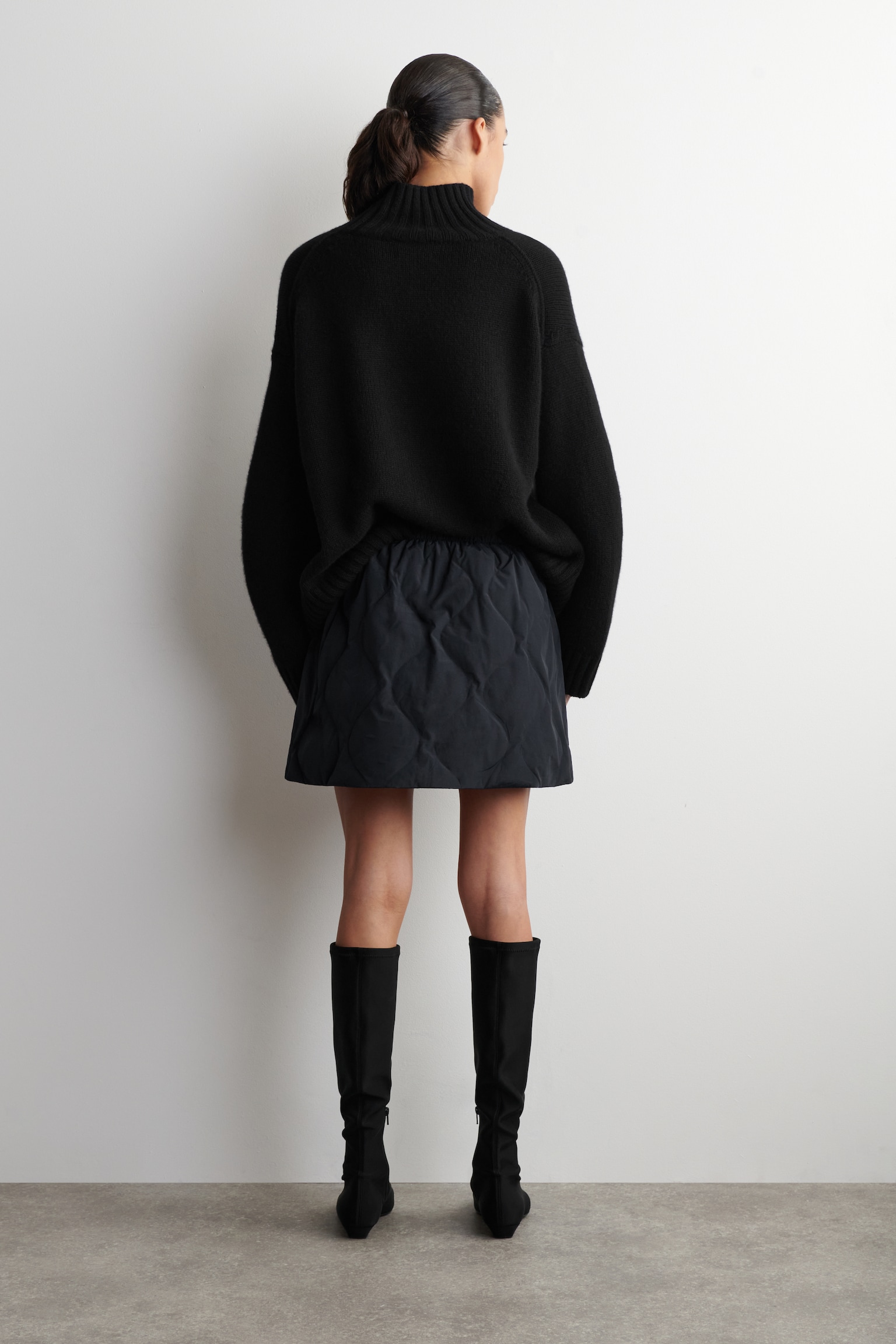 MINI-JUPE MATELASSÉE - BLEU MARINE - 4