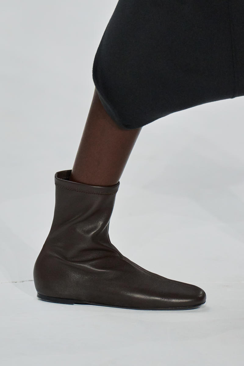 Cos Leather Sock Boots In Brown
