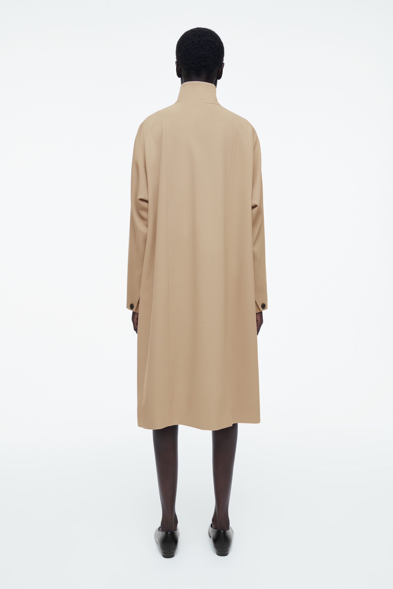 TRAPEZE WOOL-BLEND COAT - BEIGE - 7