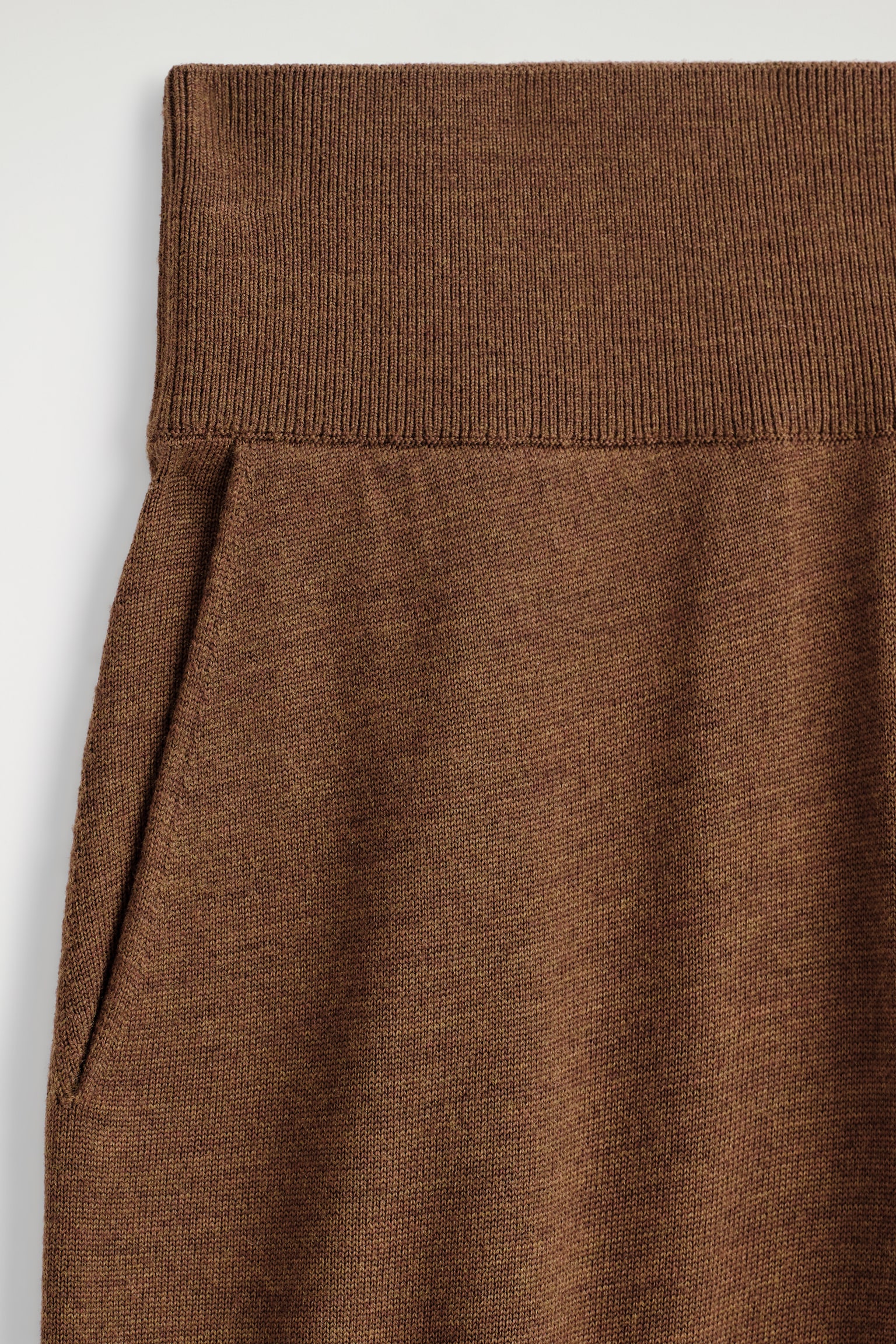PANTALON BARREL EN LAINE MÉRINOS - BRUN CHINÉ/NOIR - 6