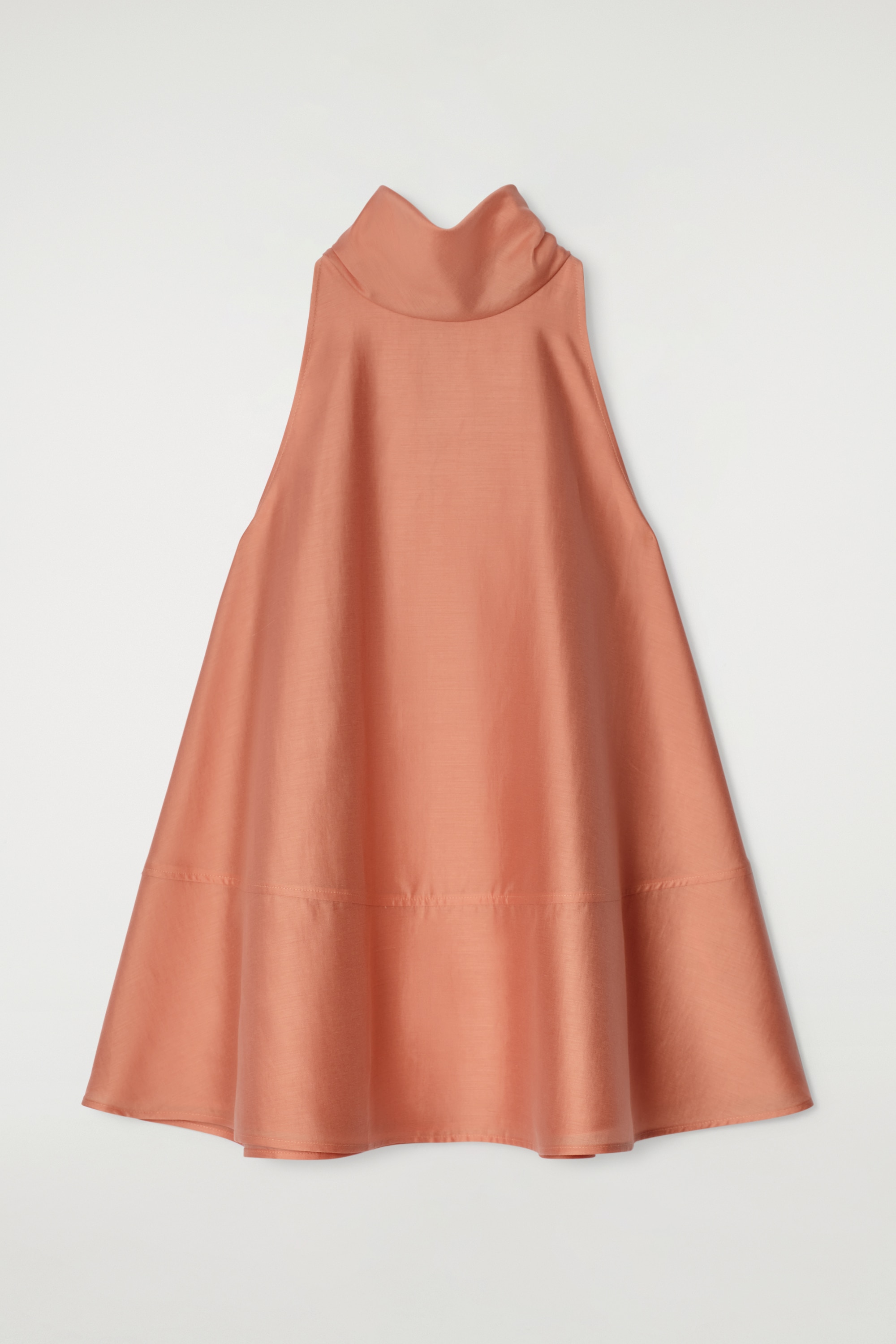 TOP FLUIDO CON SCOLLO ALL'AMERICANA - PESCA/BEIGE