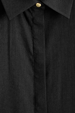 LONGLINE LINEN SHIRT — BLACK 6
