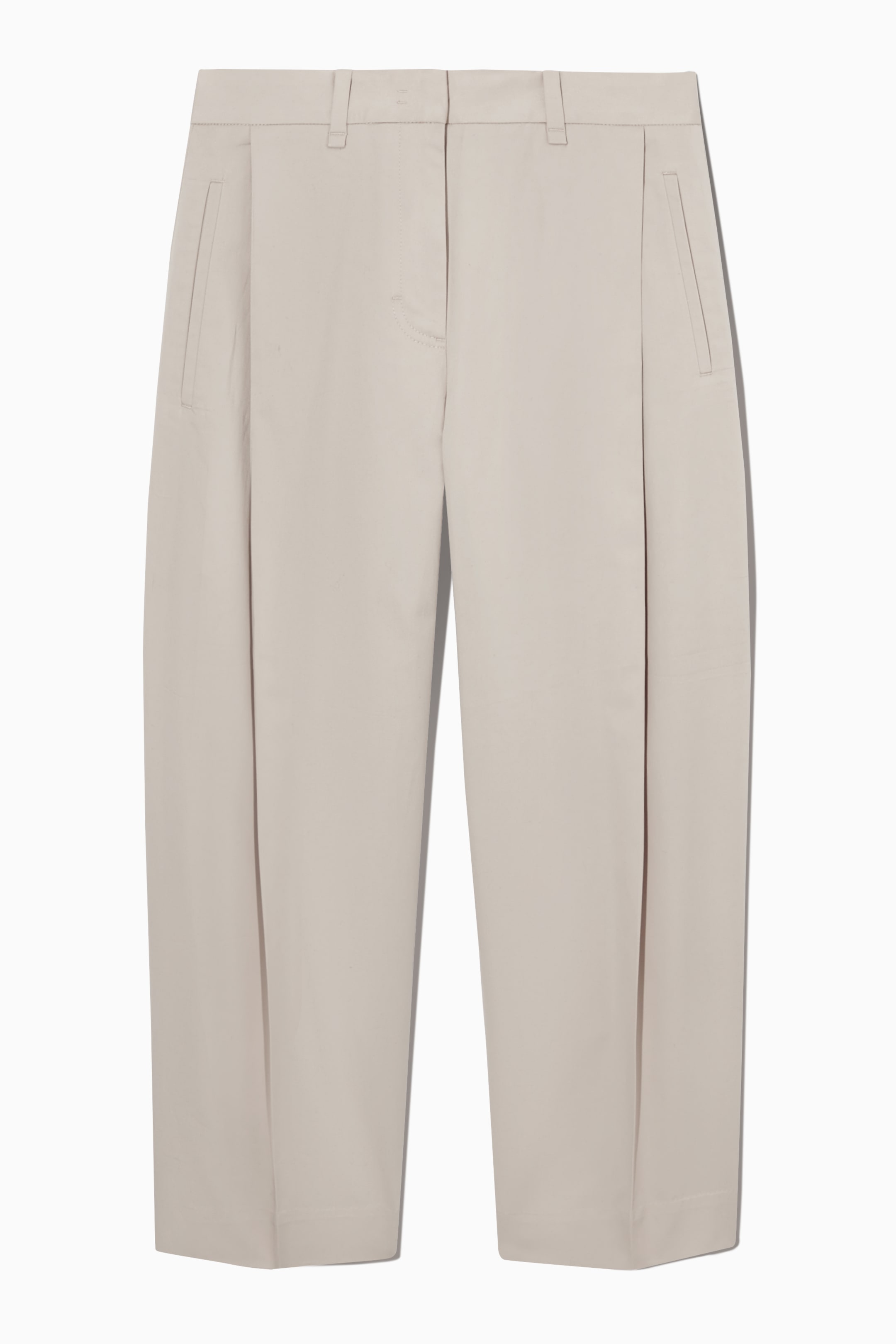 Vis større bilde: PLEATED BARREL-LEG CHINOS - GREY - Ladies | H&M NO 1