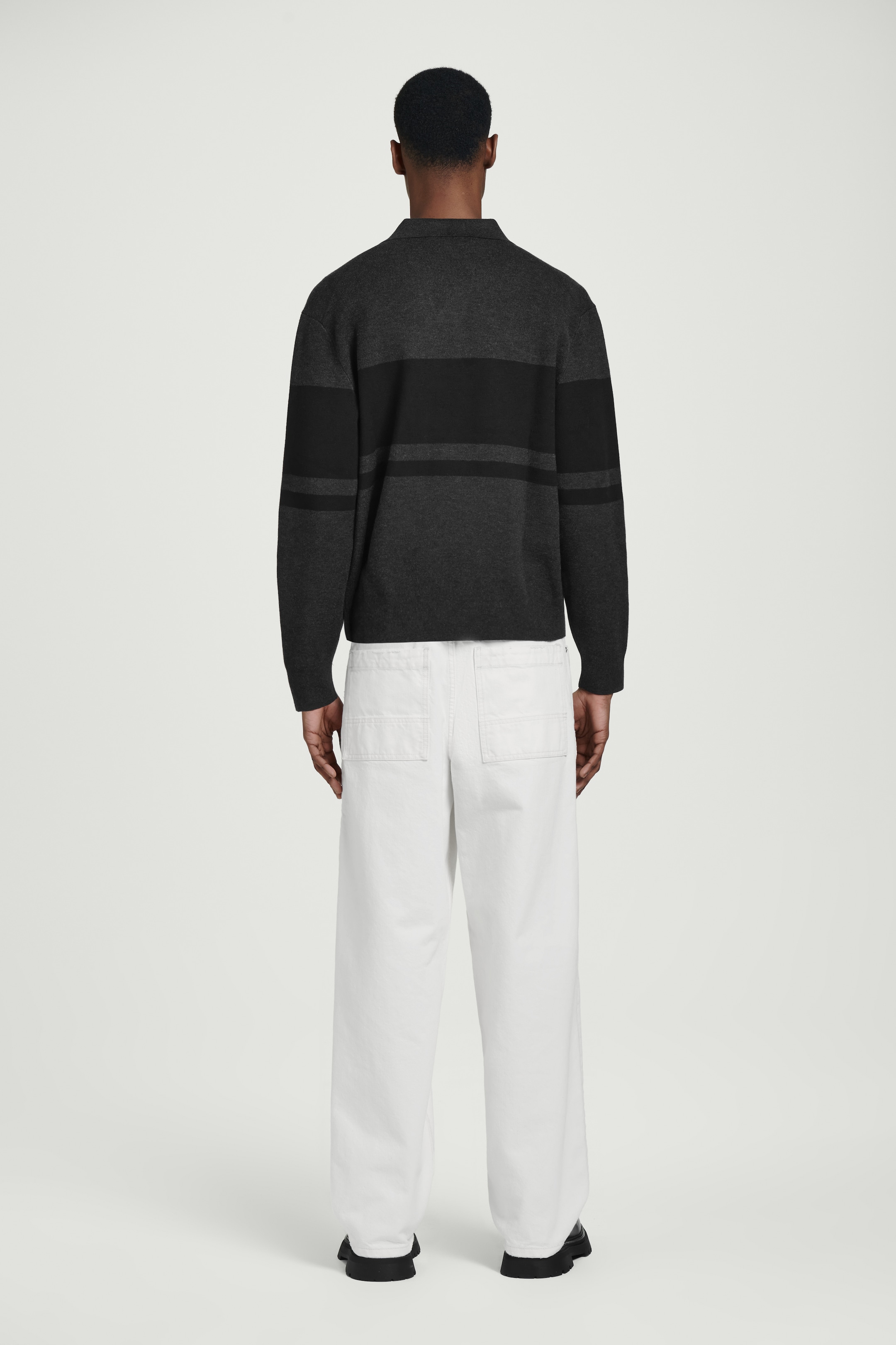 Visualizza immagine più grande: POLO A RIGHE IN MAGLIA DOPPIATA - ANTRACITE / RIGHE - UOMO | H&M IT 5