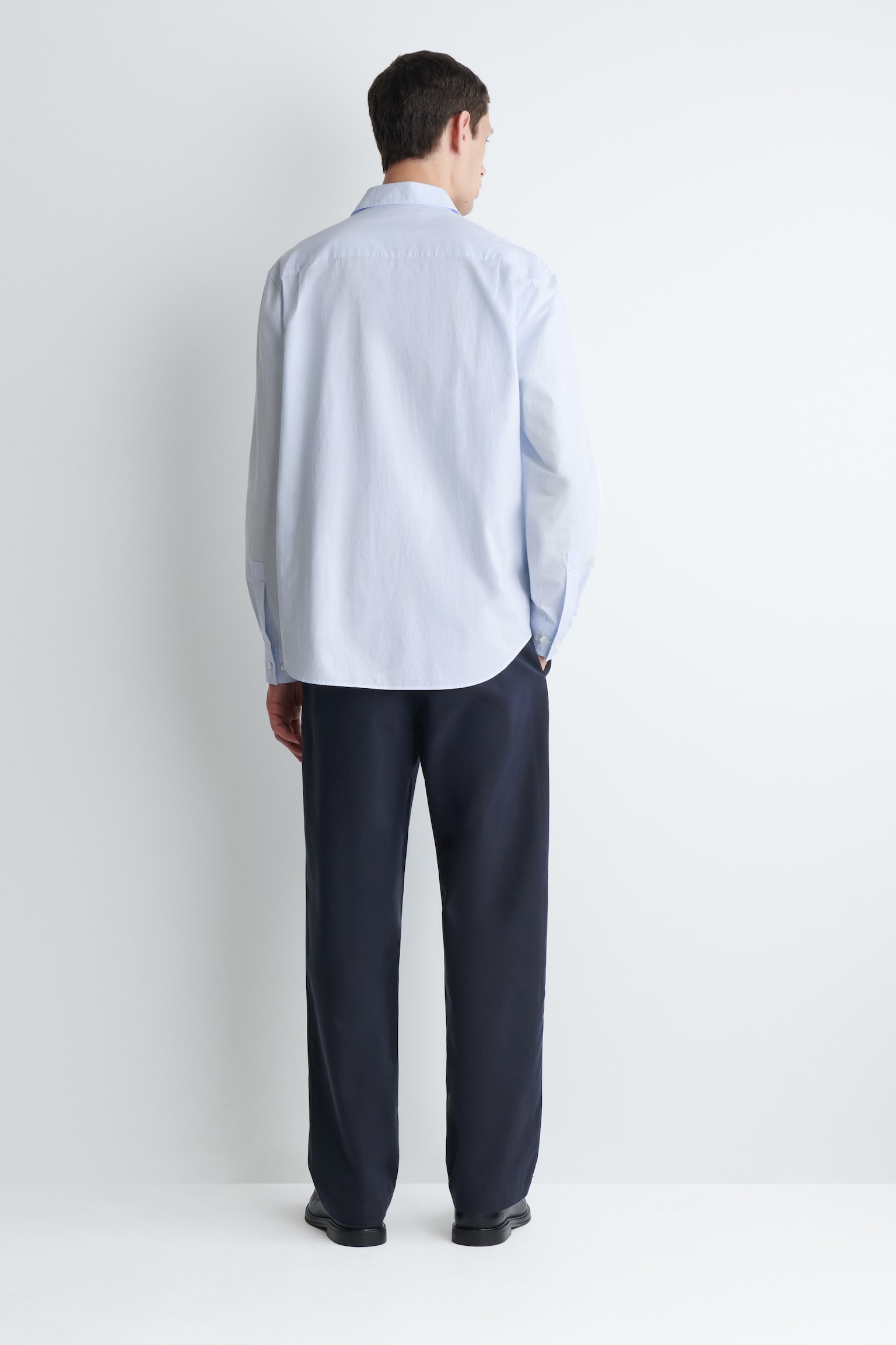 RELAXED PIMA COTTON-POPLIN SHIRT - LIGHT BLUE/WHITE/BLUE - 5