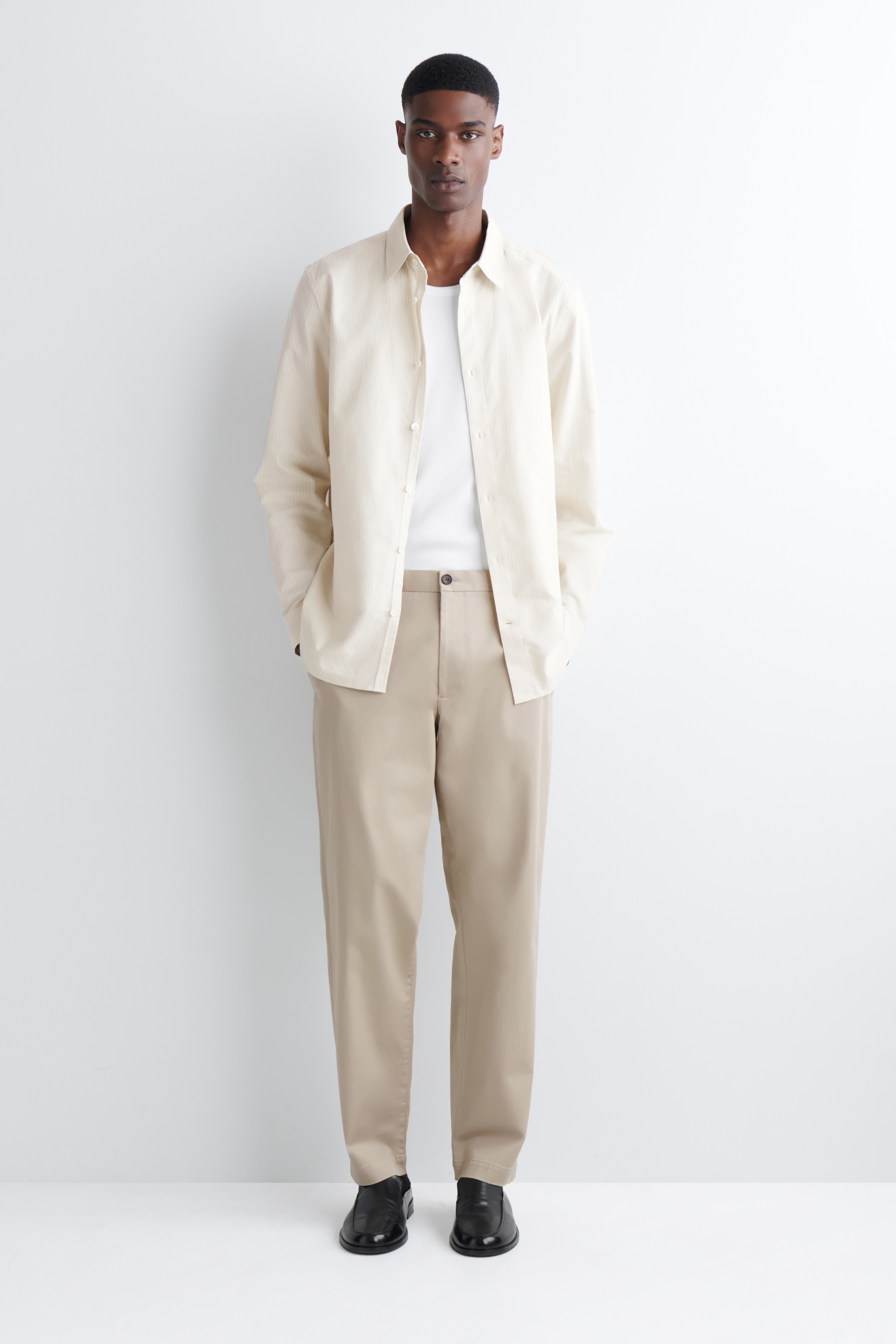 ΒΑΜΒΑΚΕΡΟ ΠΑΝΤΕΛΟΝΙ CHINOS SLIM-FIT - ΜΠΕΖ/ΚΑΦΕ