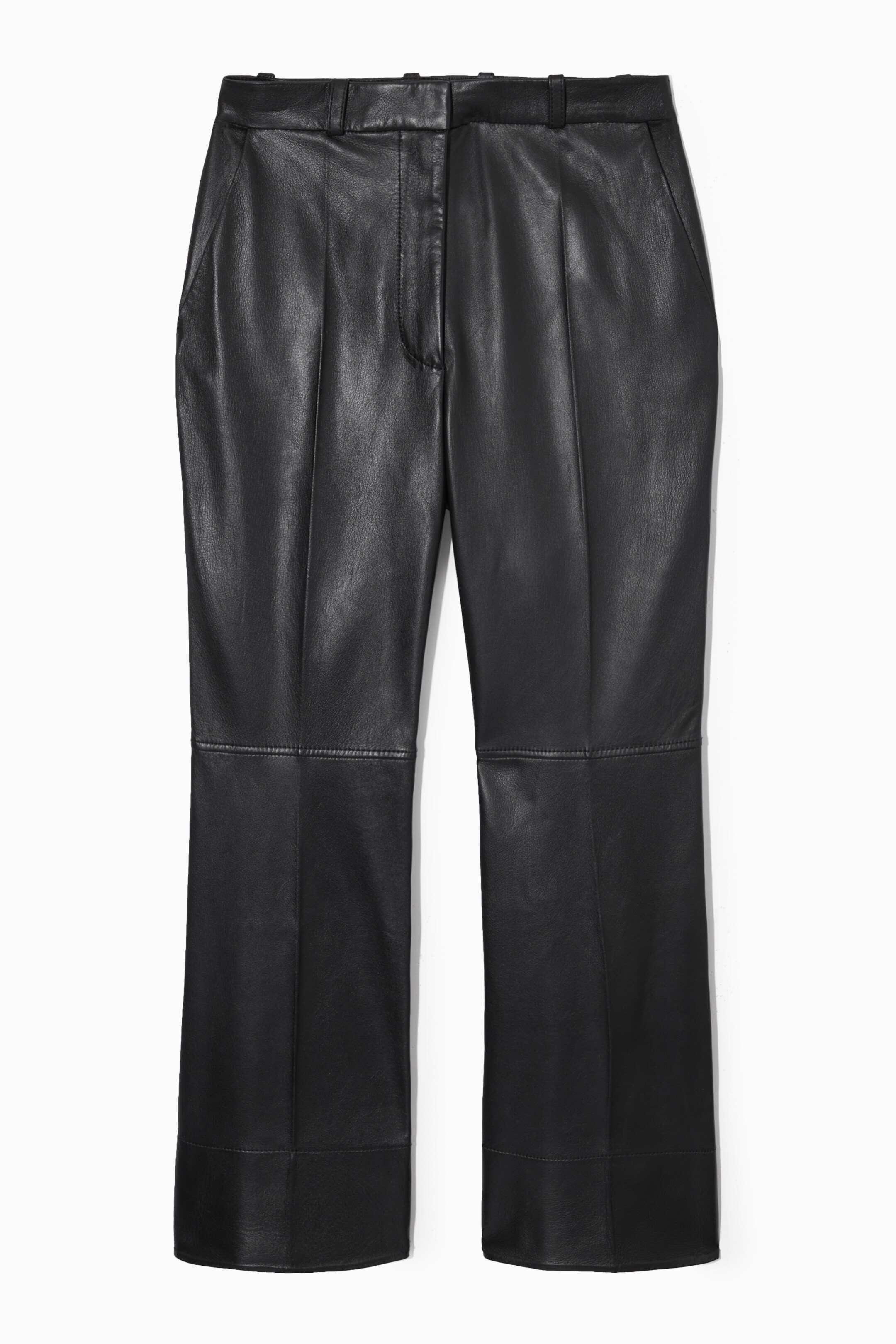 View larger image: SLIM TAILORED FLARED LEATHER TROUSERS - BLACK - Ladies | H&M GB 1