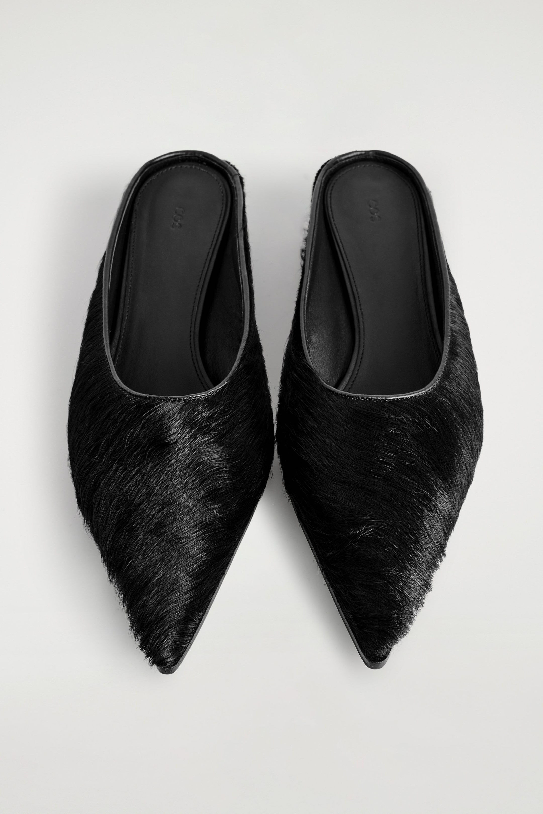 POINTED PONY HAIR MULES