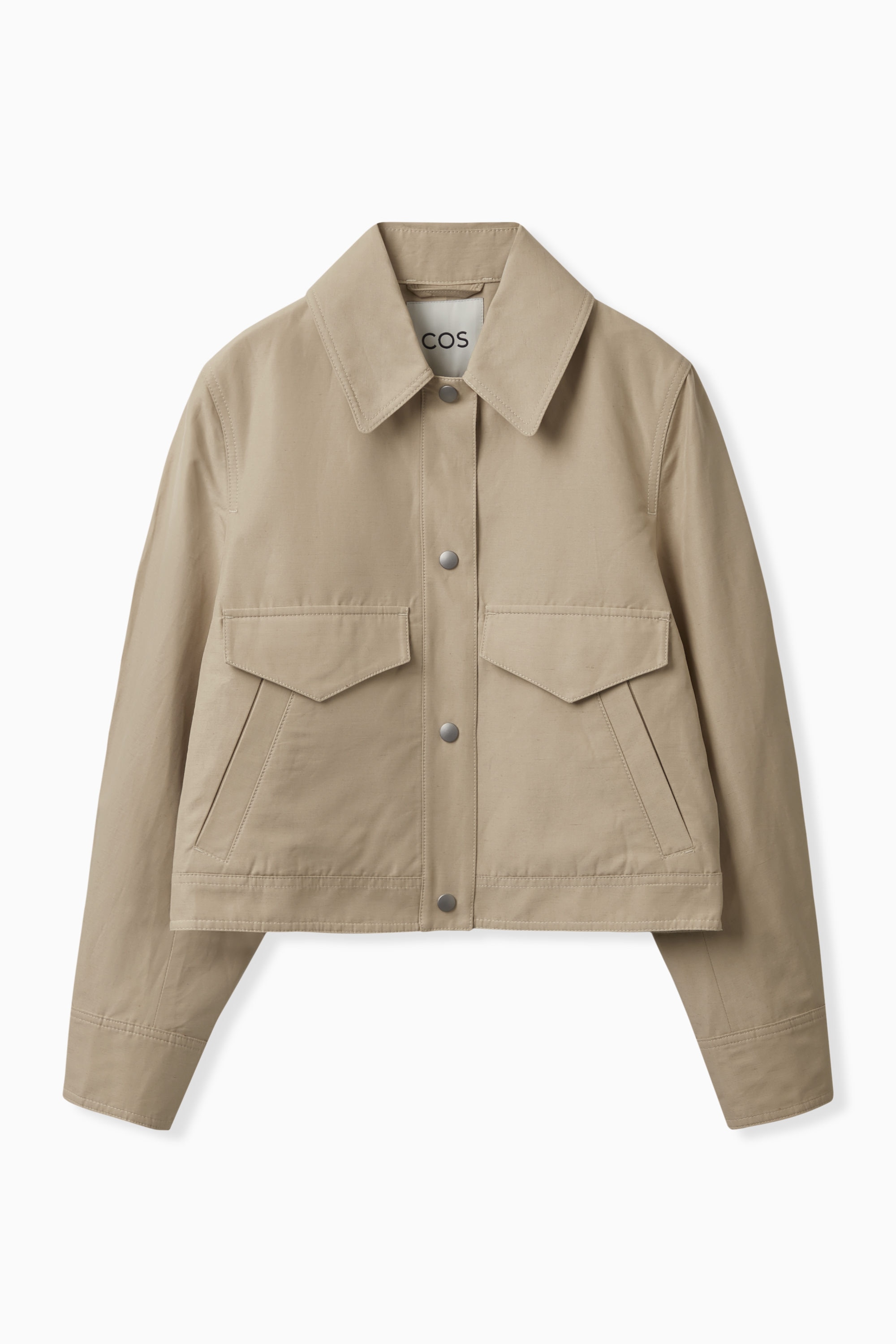 BEIGEジャケット BOXY-FIT CROPPED JACKET - BEIGE | COS