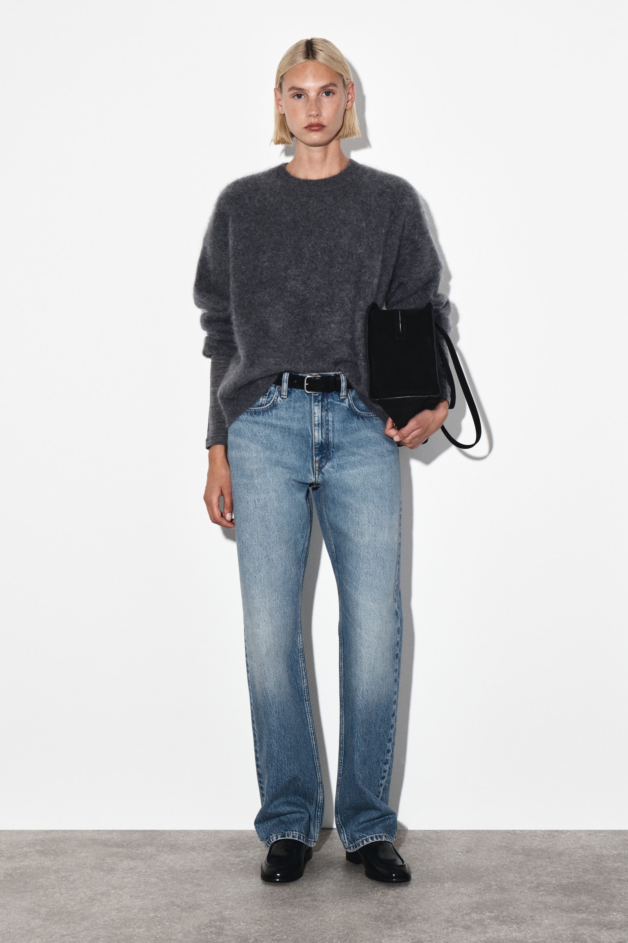 BRUSHED-CASHMERE CREW-NECK JUMPER