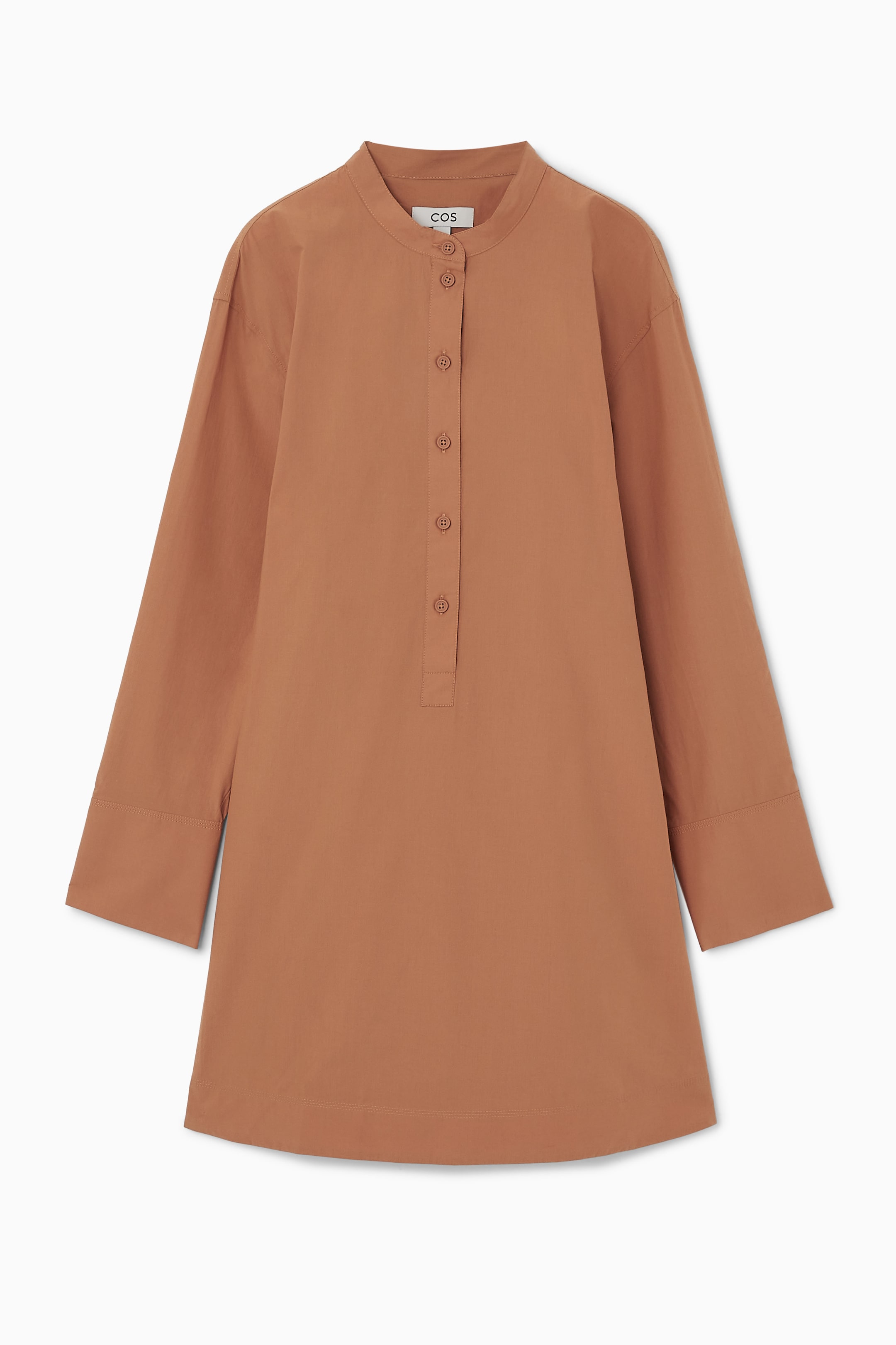 Agrandir l'image: ROBE-CHEMISE COURTE SANS COL - ORANGE - FEMME | H&M CH 1