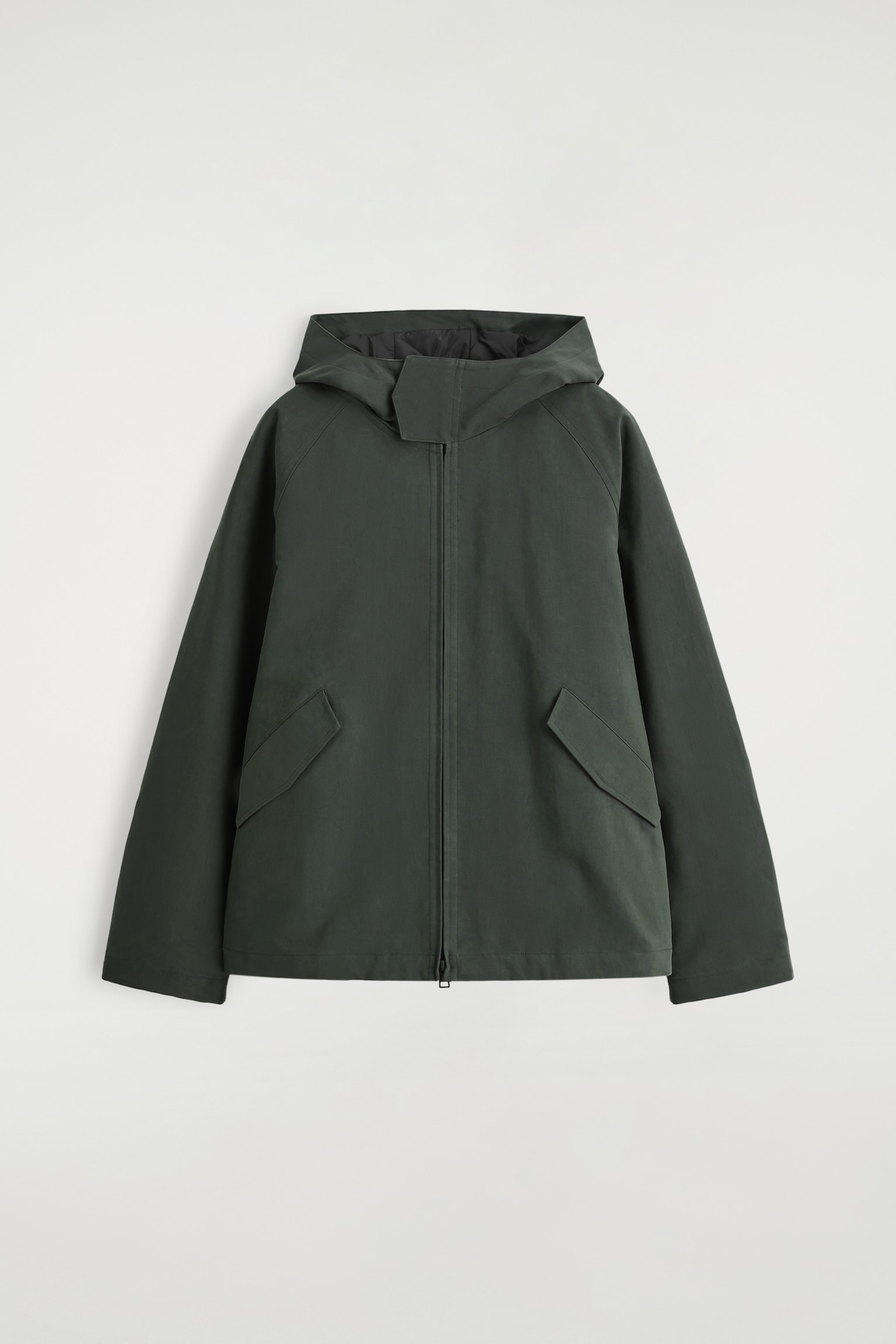 CHAQUETA CON CAPUCHA DE ALGODÓN TÉCNICO - VERDE OSCURO/MARRÓN - 2
