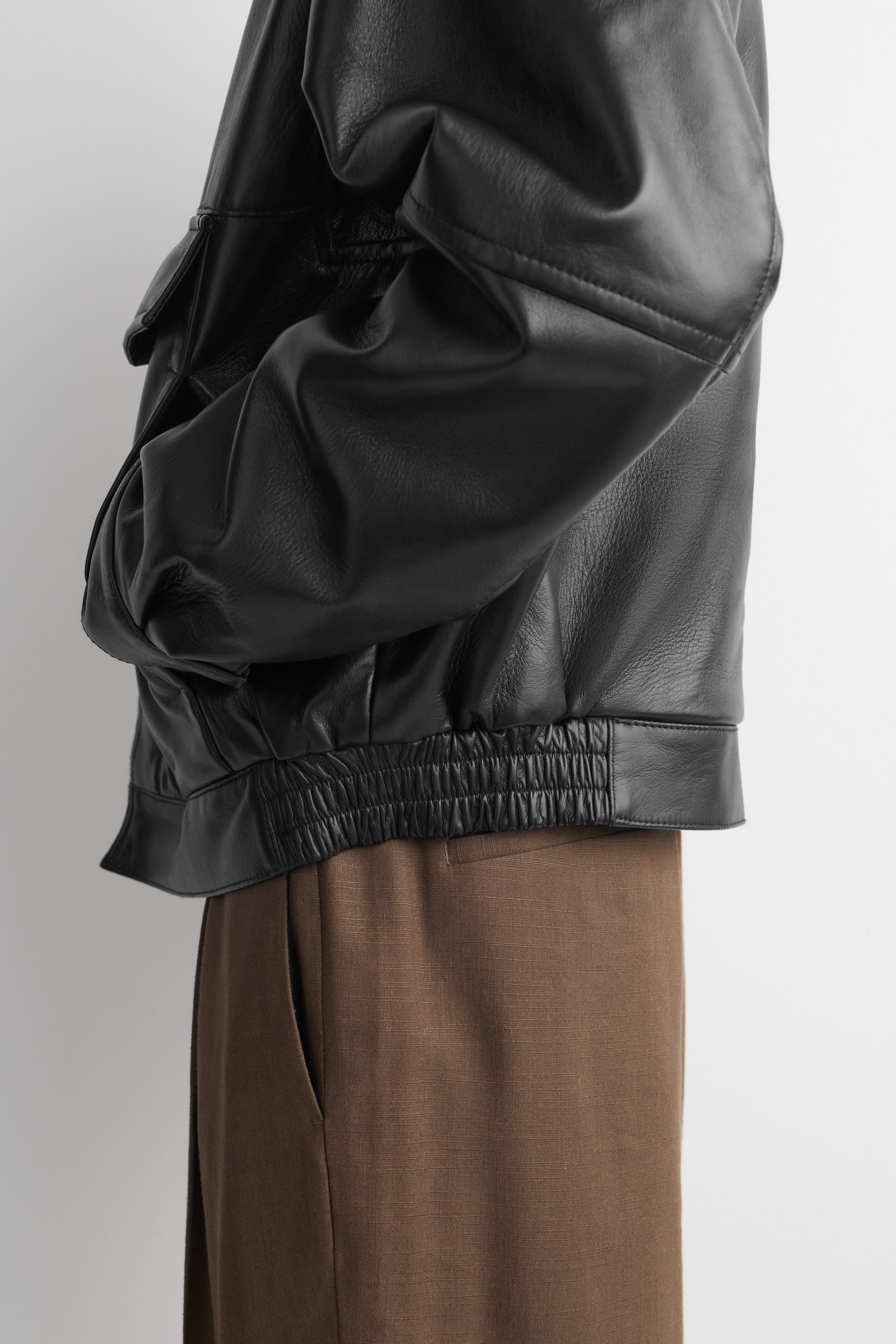 LEATHER BLOUSON JACKET - BLACK | COS US
