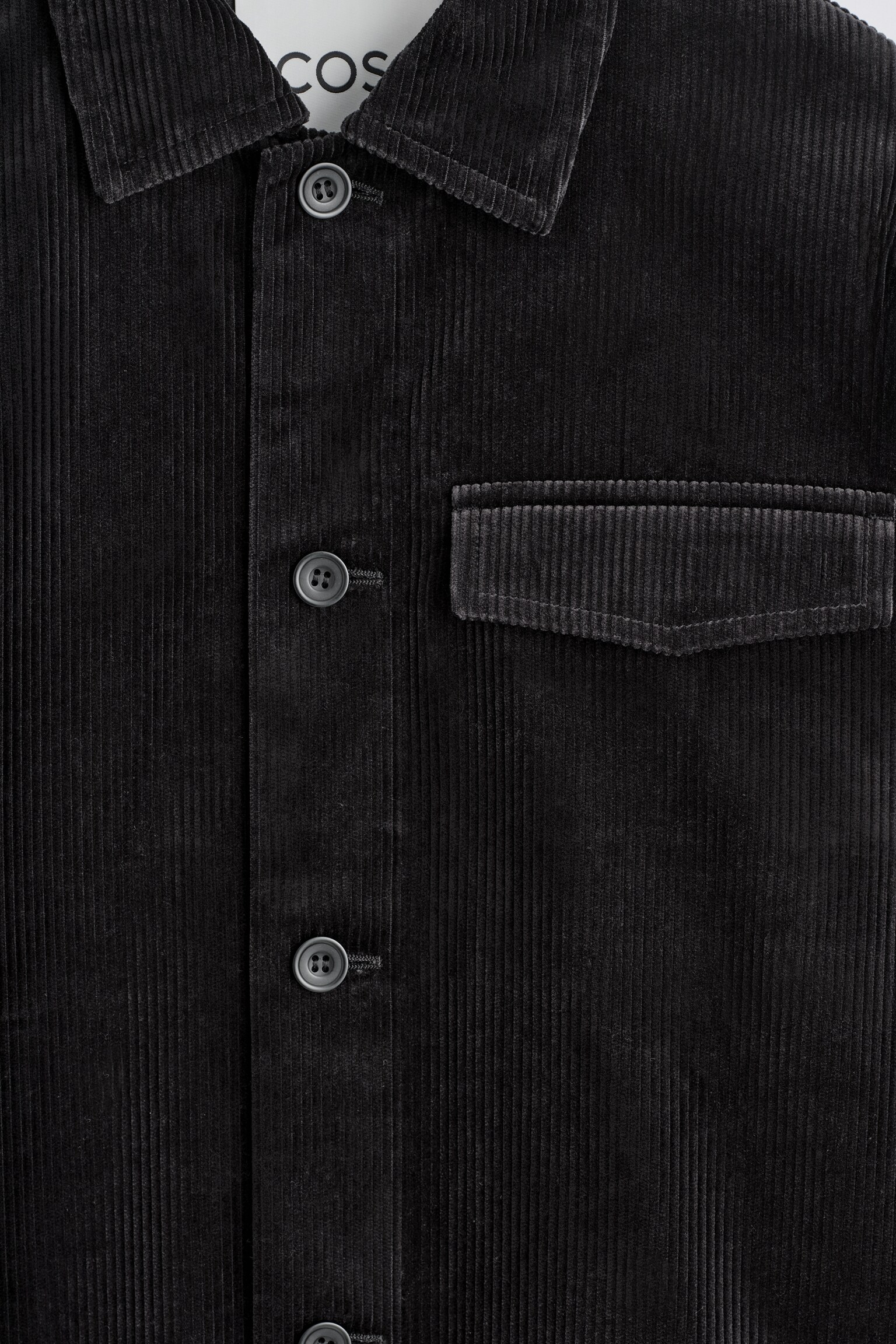 COTTON-CORDUROY OVERSHIRT - BLACK/DARK TURQUOISE - 4