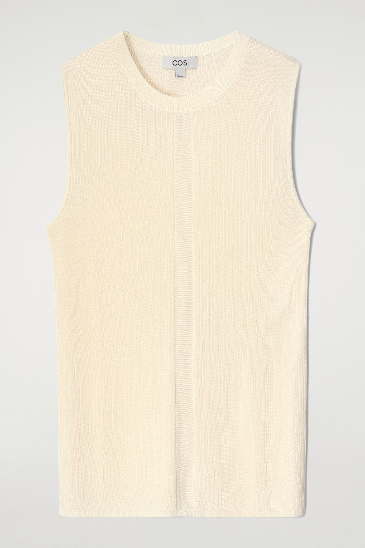 RIBBED-KNIT TANK TOP - ECRU/NAVY / IVORY / STRIPED/ORANGE
