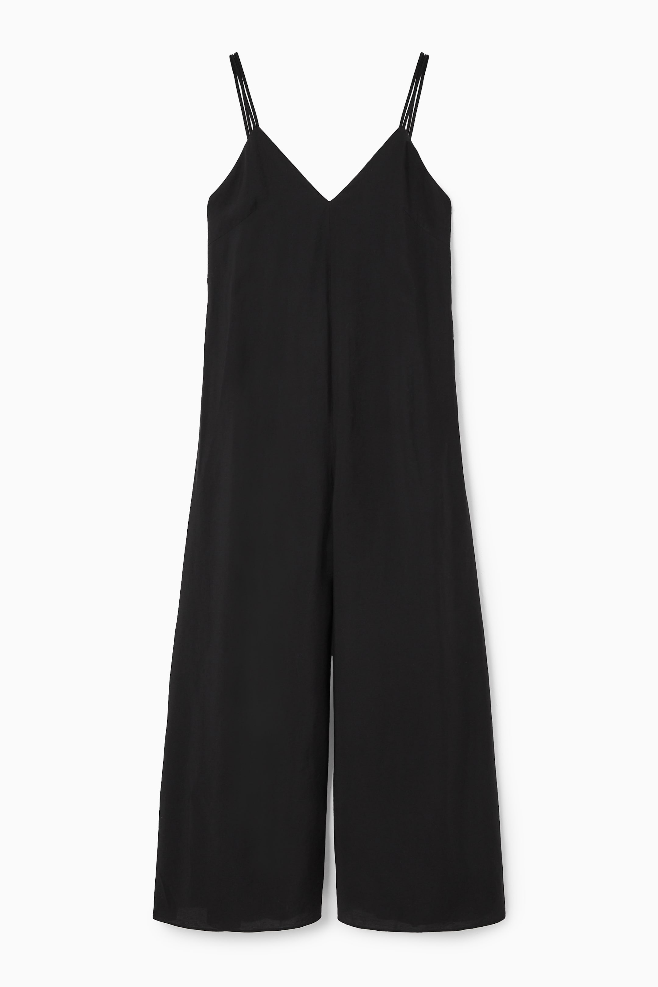 Grösseres Bild ansehen: JUMPSUIT MIT WEITEM BEIN UND V-AUSSCHNITT - SCHWARZ - DAMEN | H&M CH 1