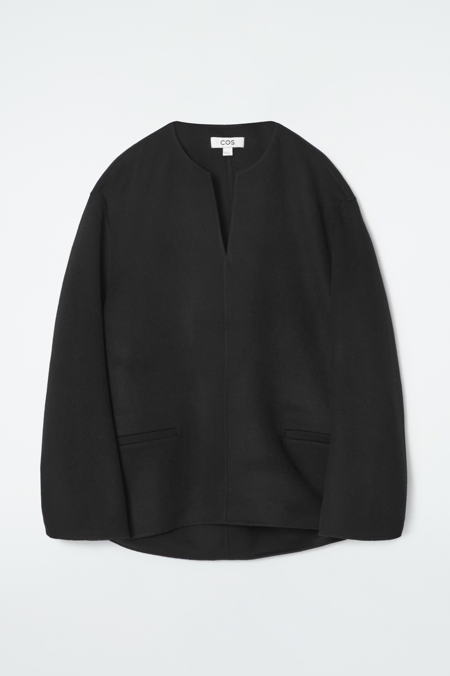BLOUSE EN LAINE DOUBLE FACE - NOIR/GRIS