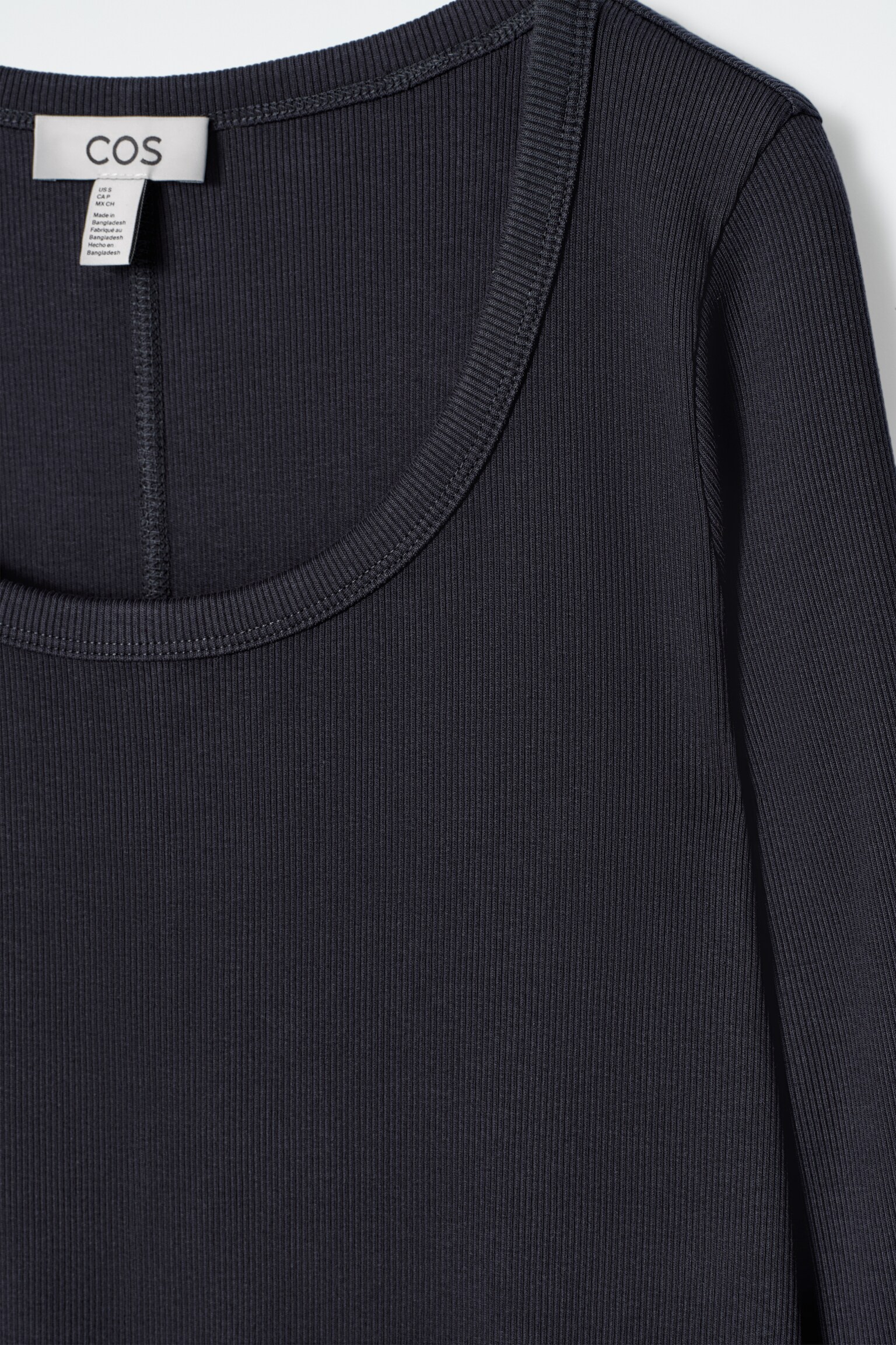 ROBE MIDI EN JERSEY CÔTELÉ - BLEU MARINE/BRUN - 3