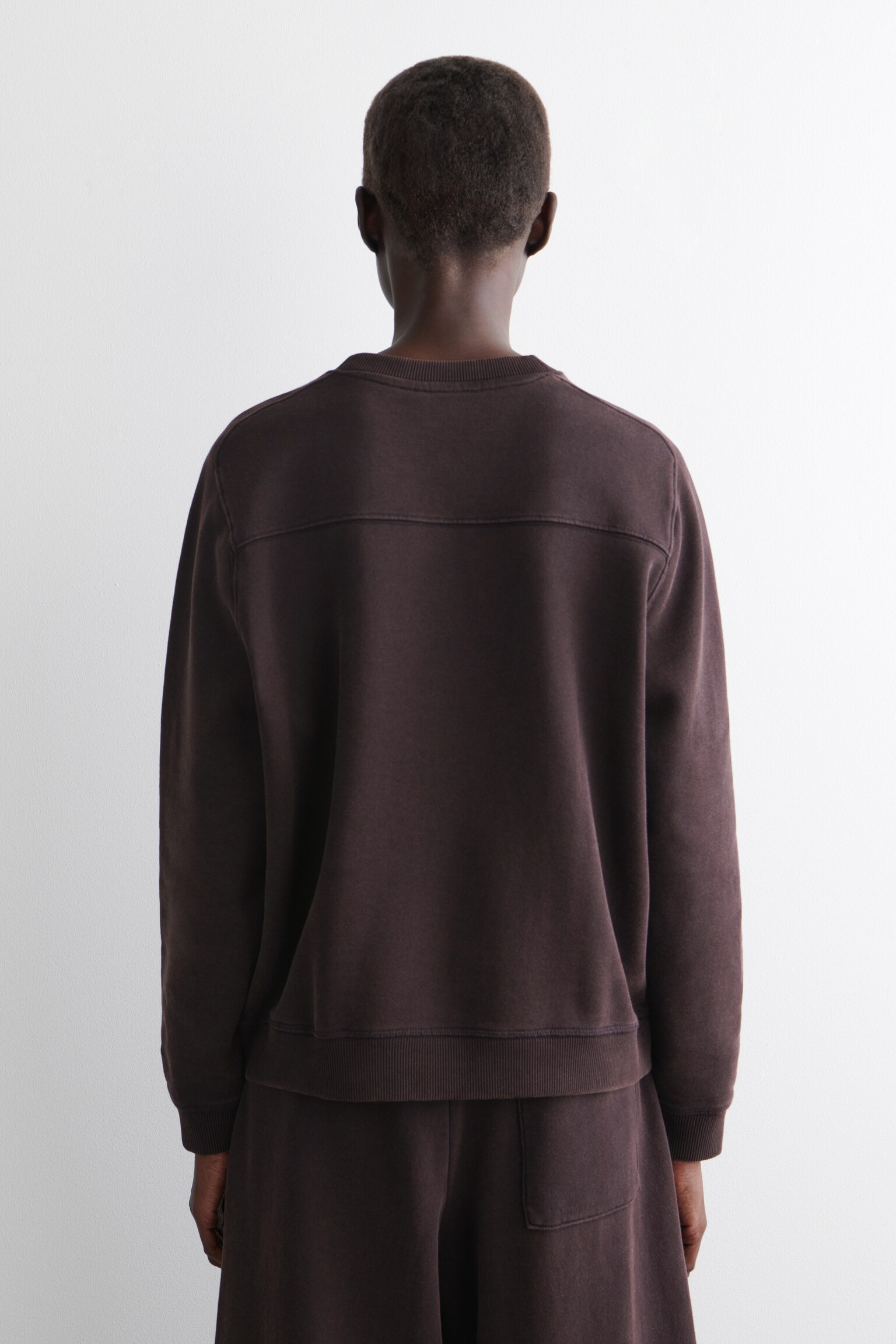 SWEATSHIRT AUS BAUMWOLLE - DUNKLES VIOLETT/DUNKELGRAU MELIERT - 6