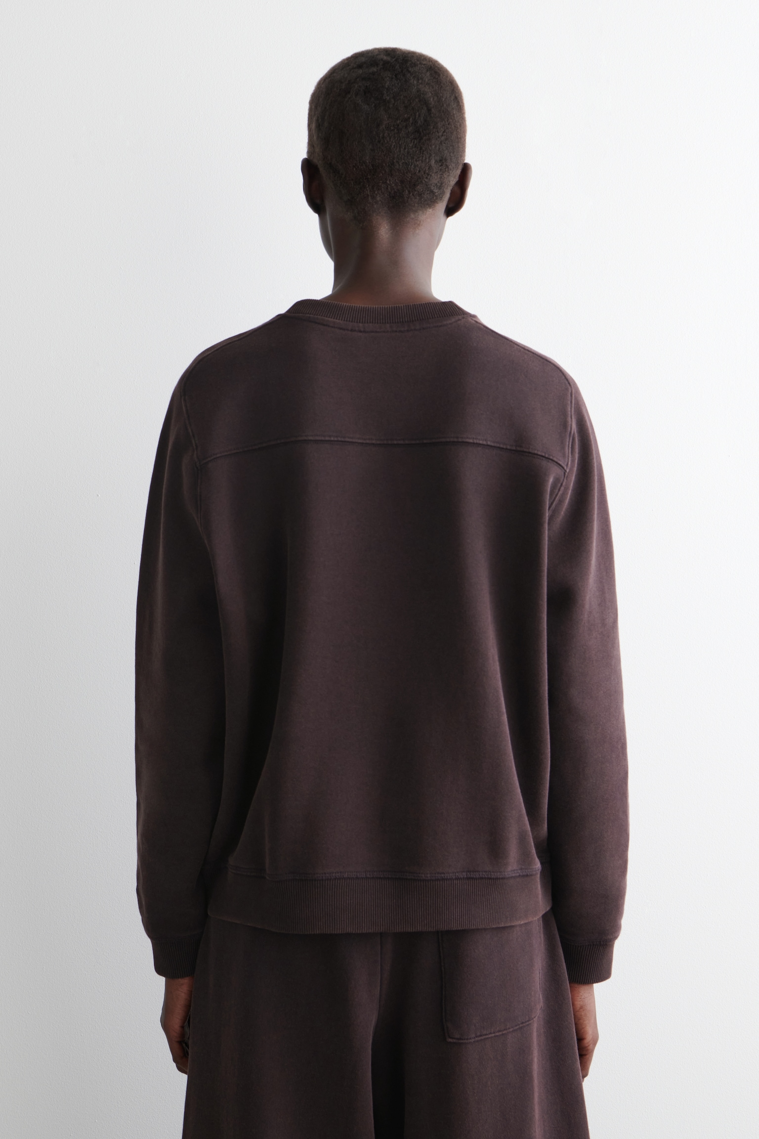 COTTON SWEATSHIRT - DARK PURPLE/DARK-GREY MÉLANGE - 3